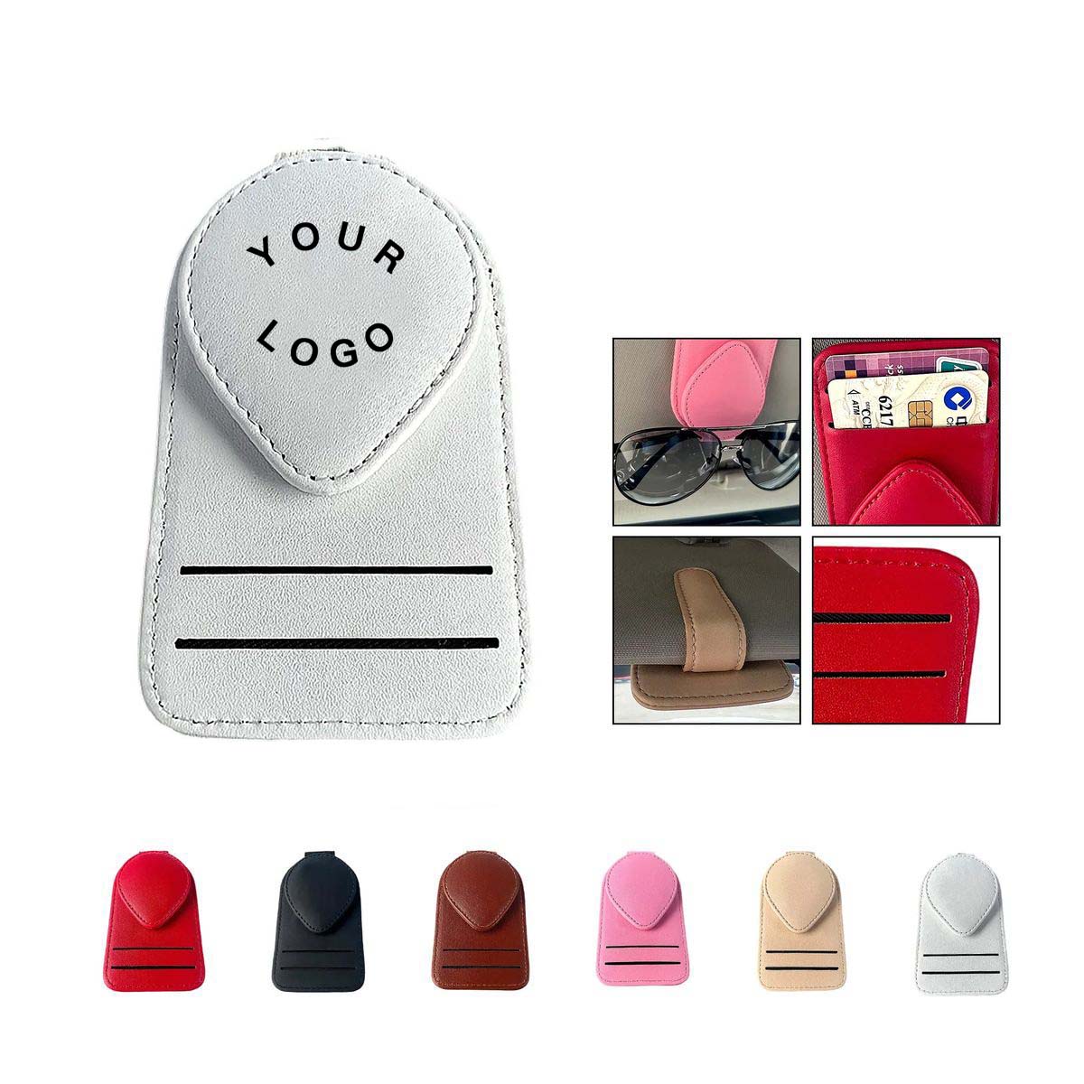 Elegant Car Visor Sunglass Holder with PU Leather 8