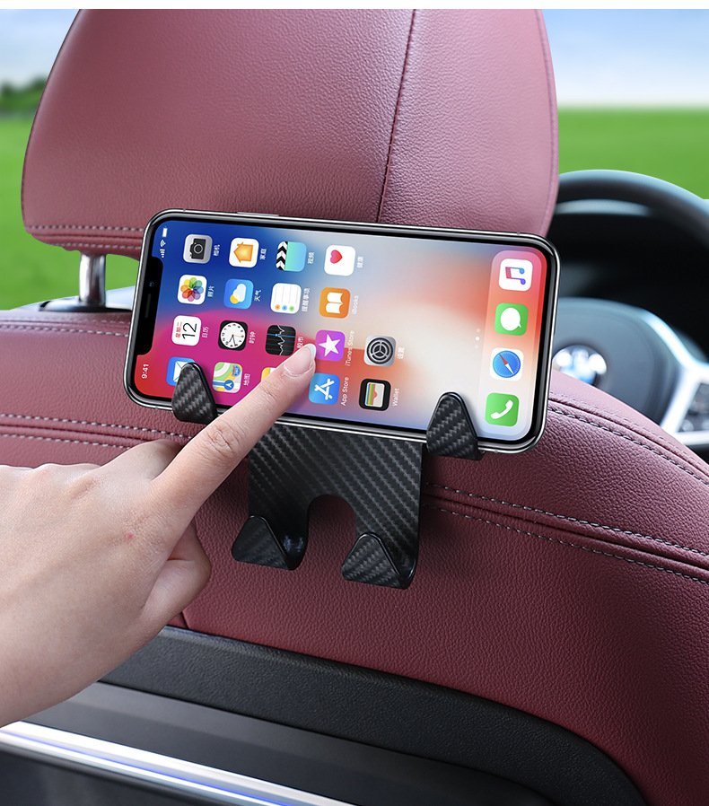 Car Headrest Hooks With Phone Holder 6