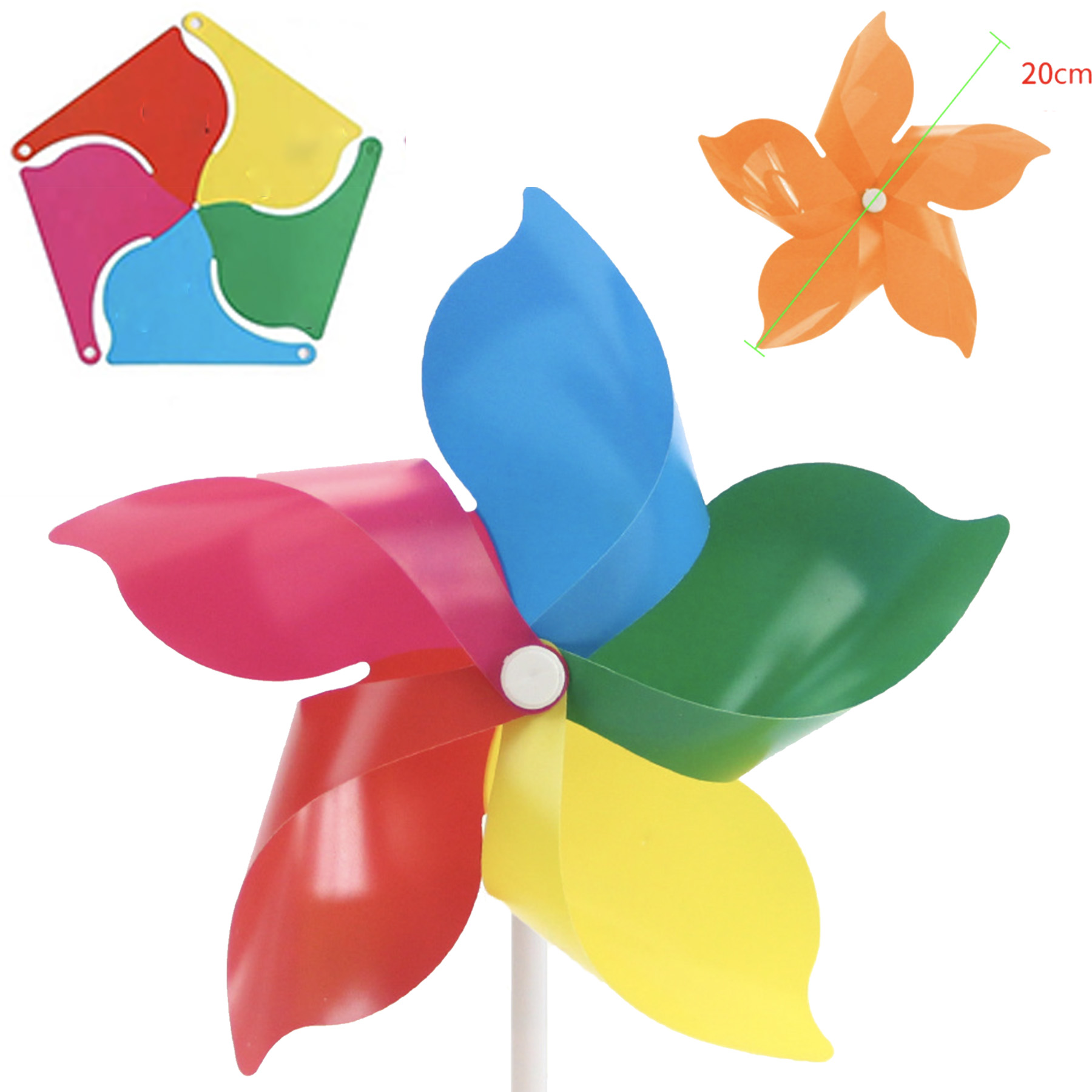 Plastic Educational Wind SpinnersDecorational Pinwheels Windmill 1