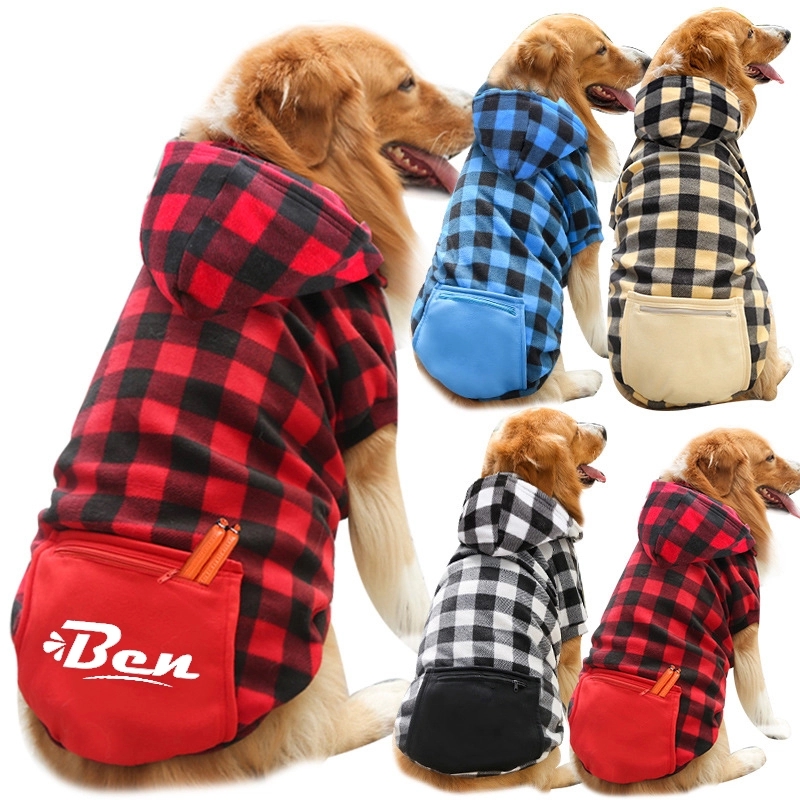 Letters Winter Pet Dog Hoodies Cotton Warm Clothes 1