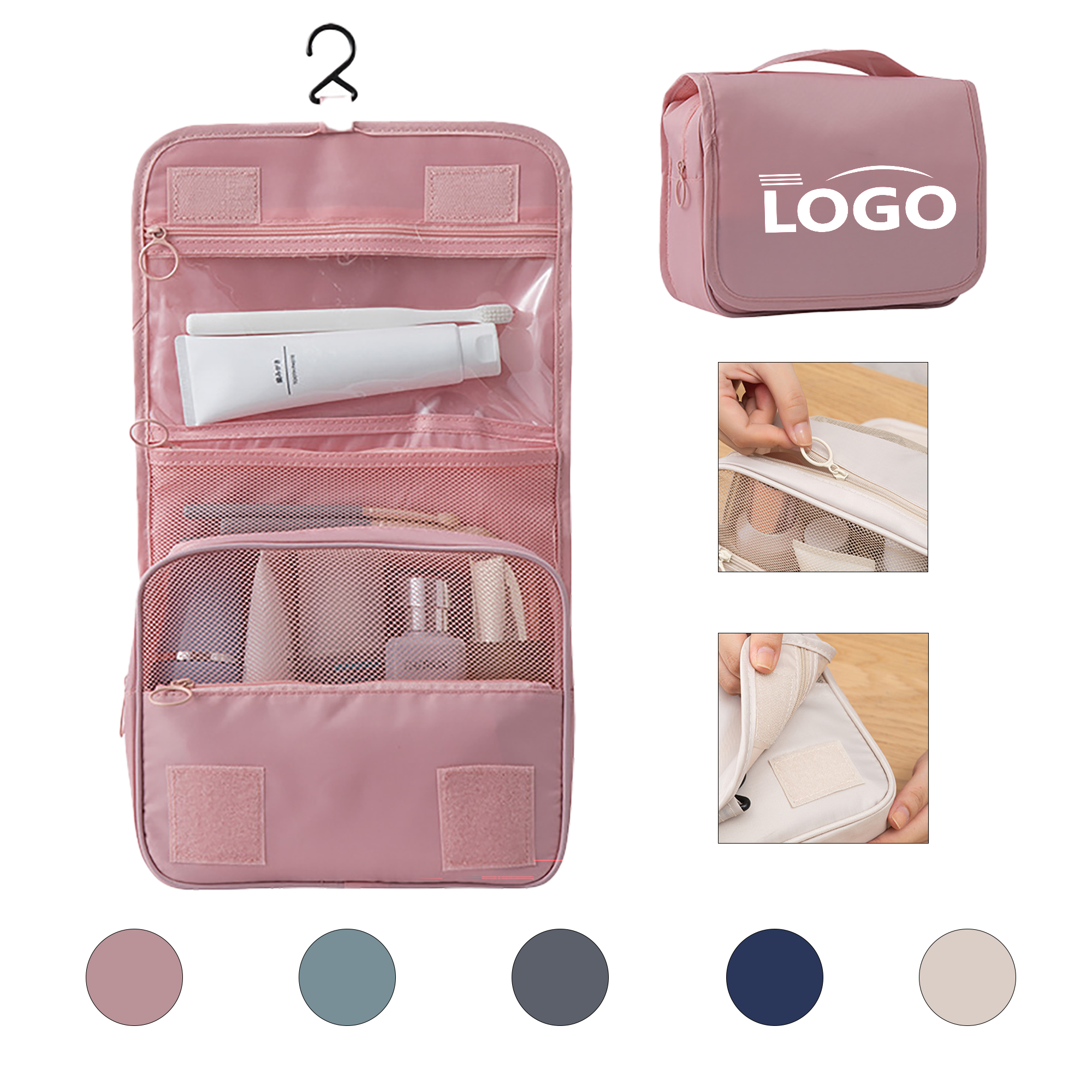 Foldable Multi Compartment Portable Makeup Bag 2