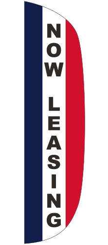 "NOW LEASING" 3' x 12' Message Flutter Flag 1
