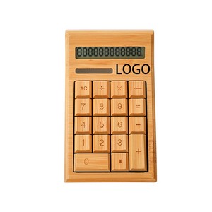 12 Digit Wooden Bamboo Solar Powered Calculator 5