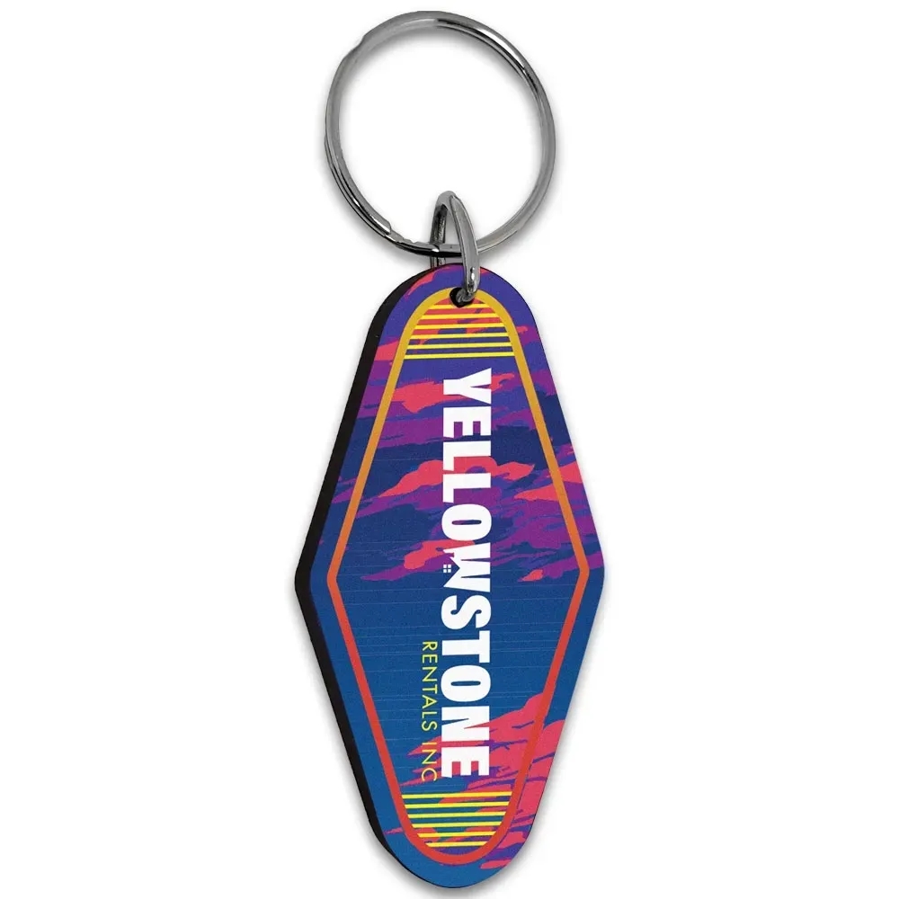 1/4" Vintage Recycled Wood Motel keychain Hotel Key Tag 3