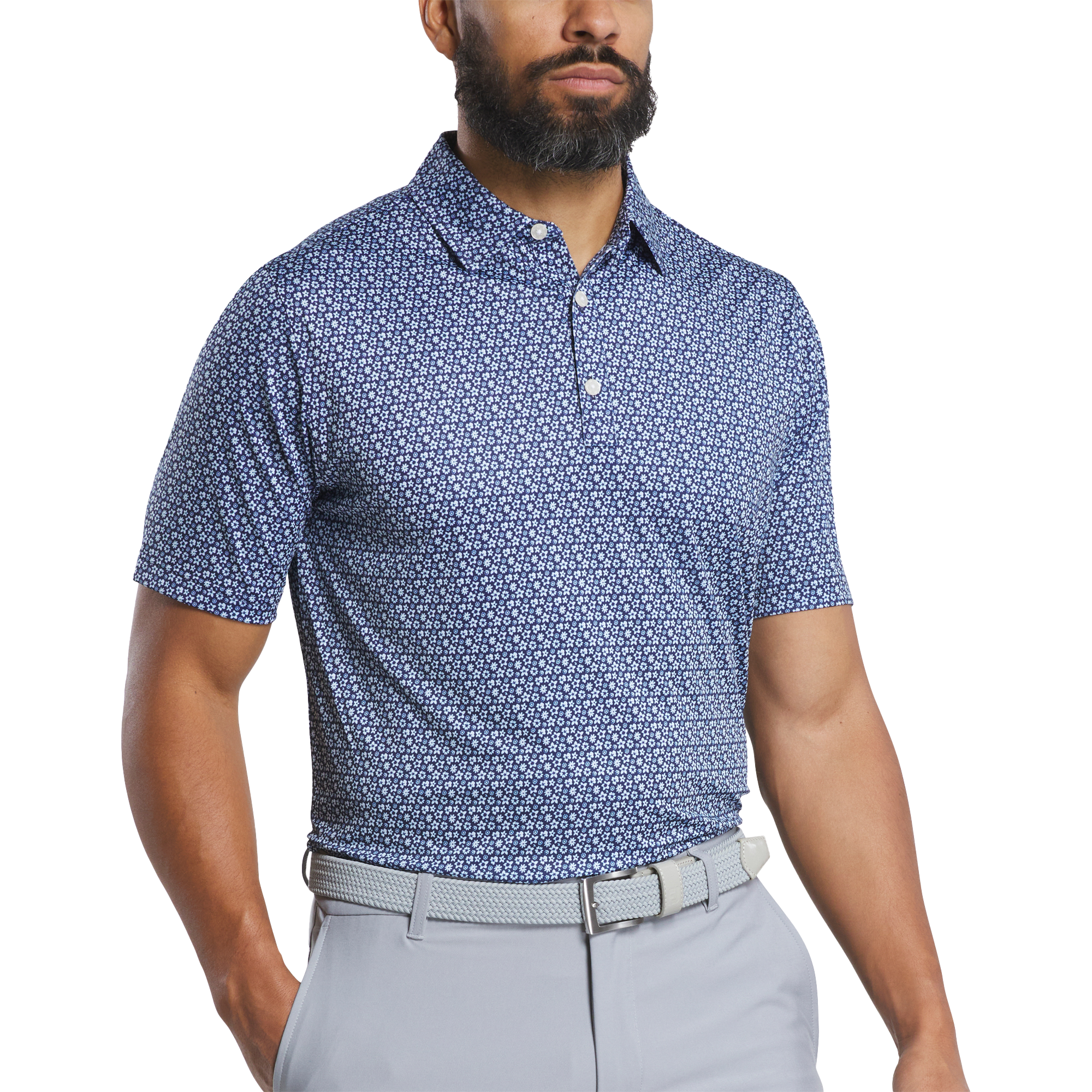 FootJoy Men's Allover Floral Print Polo 13