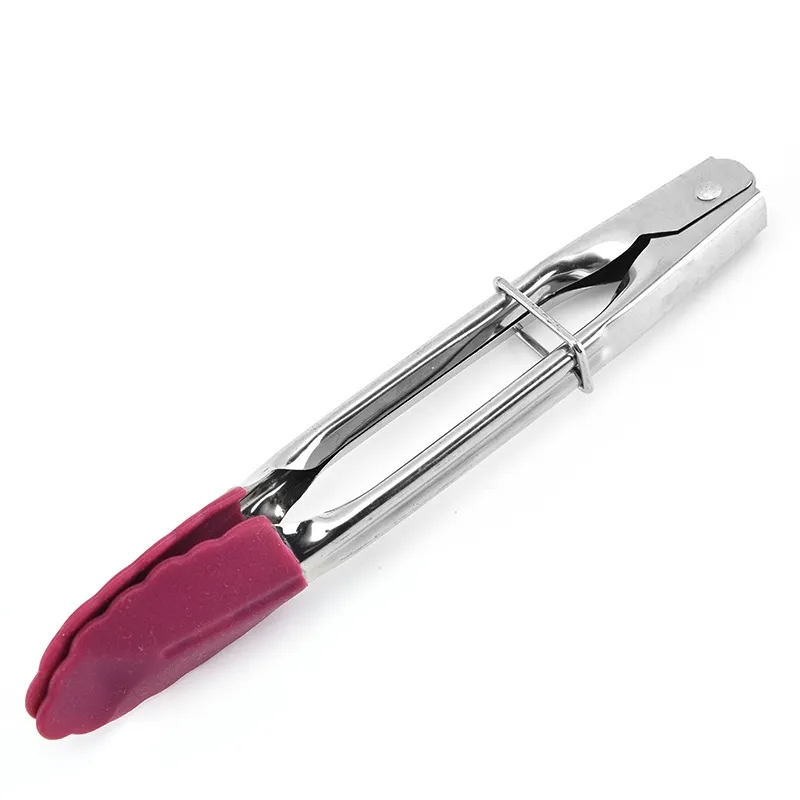 Stainless Steel BBQ Tongs with Silicone Tips 4
