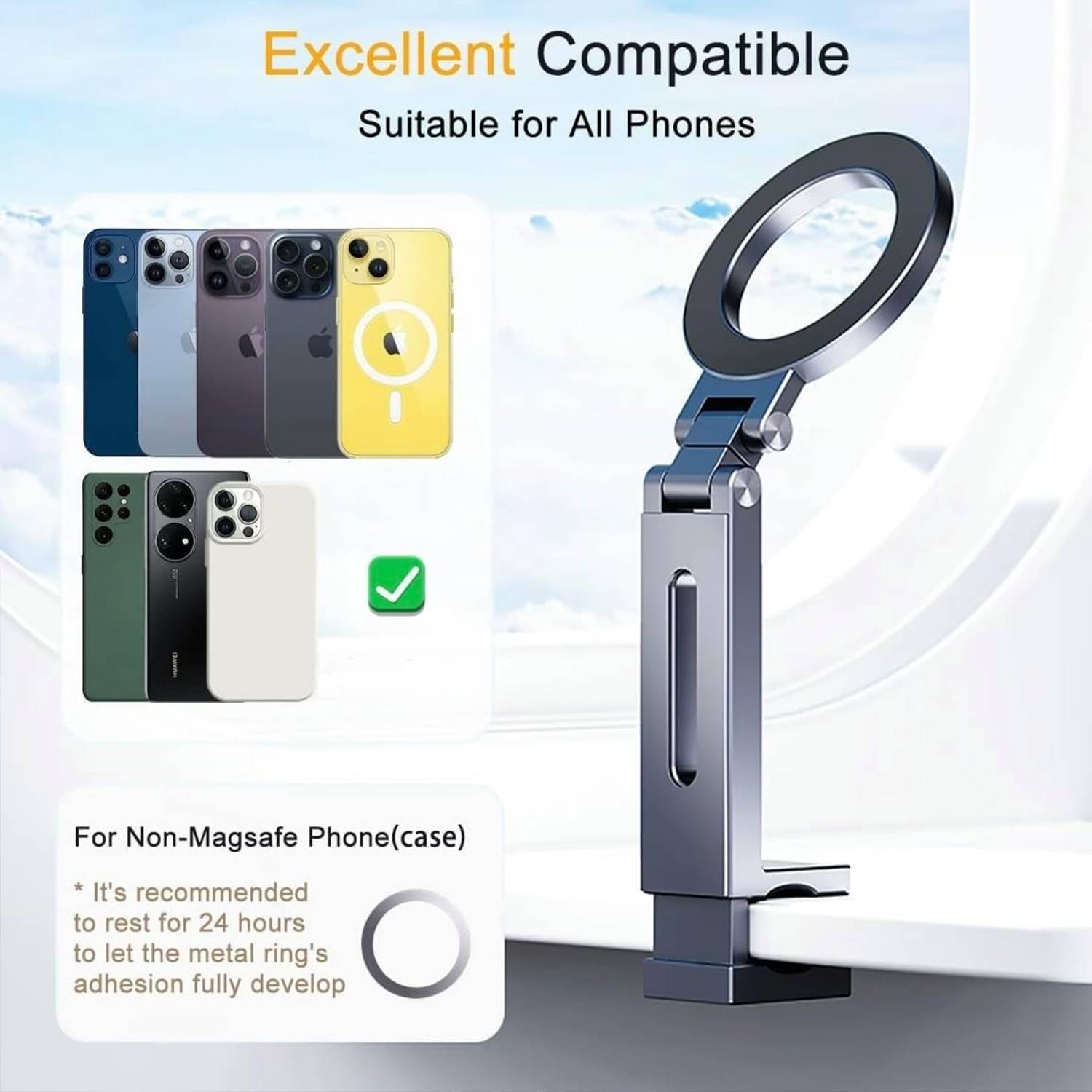Aluminum Magnetic Phone Stand Holder Compatible w/ Magsafe 6