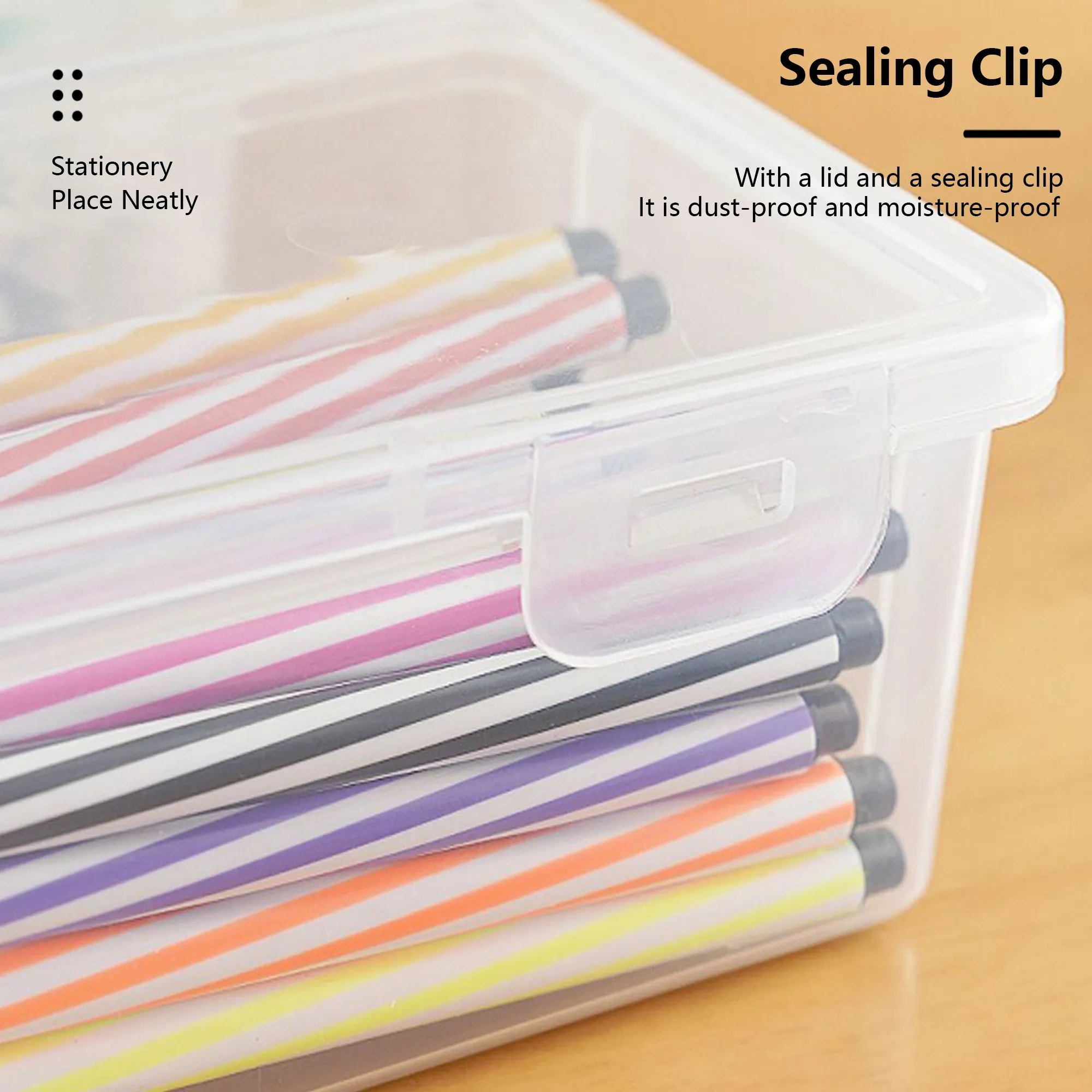 Clear Large-Capacity Stationery Storage Box 7