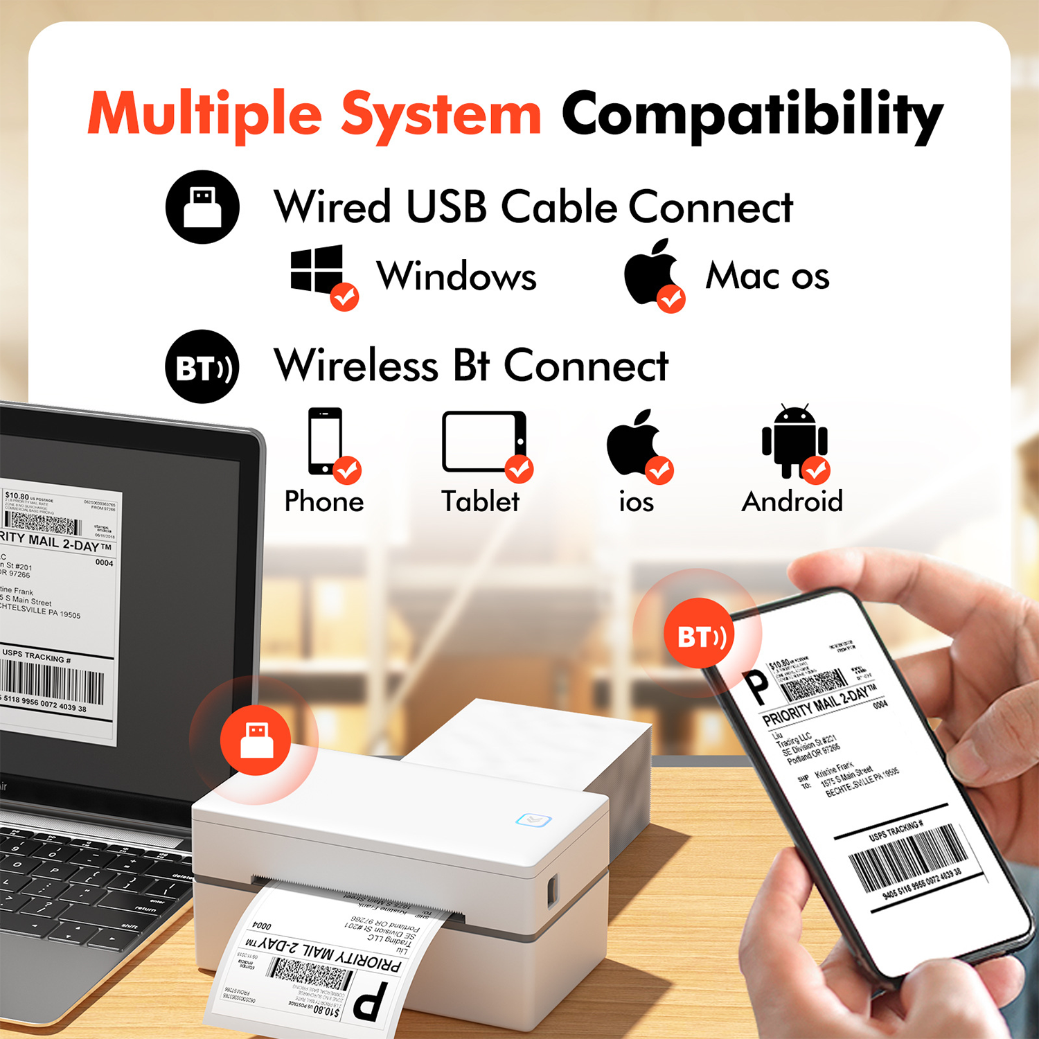 Portable Thermal Bluetooth Label Printer for Small Business 7