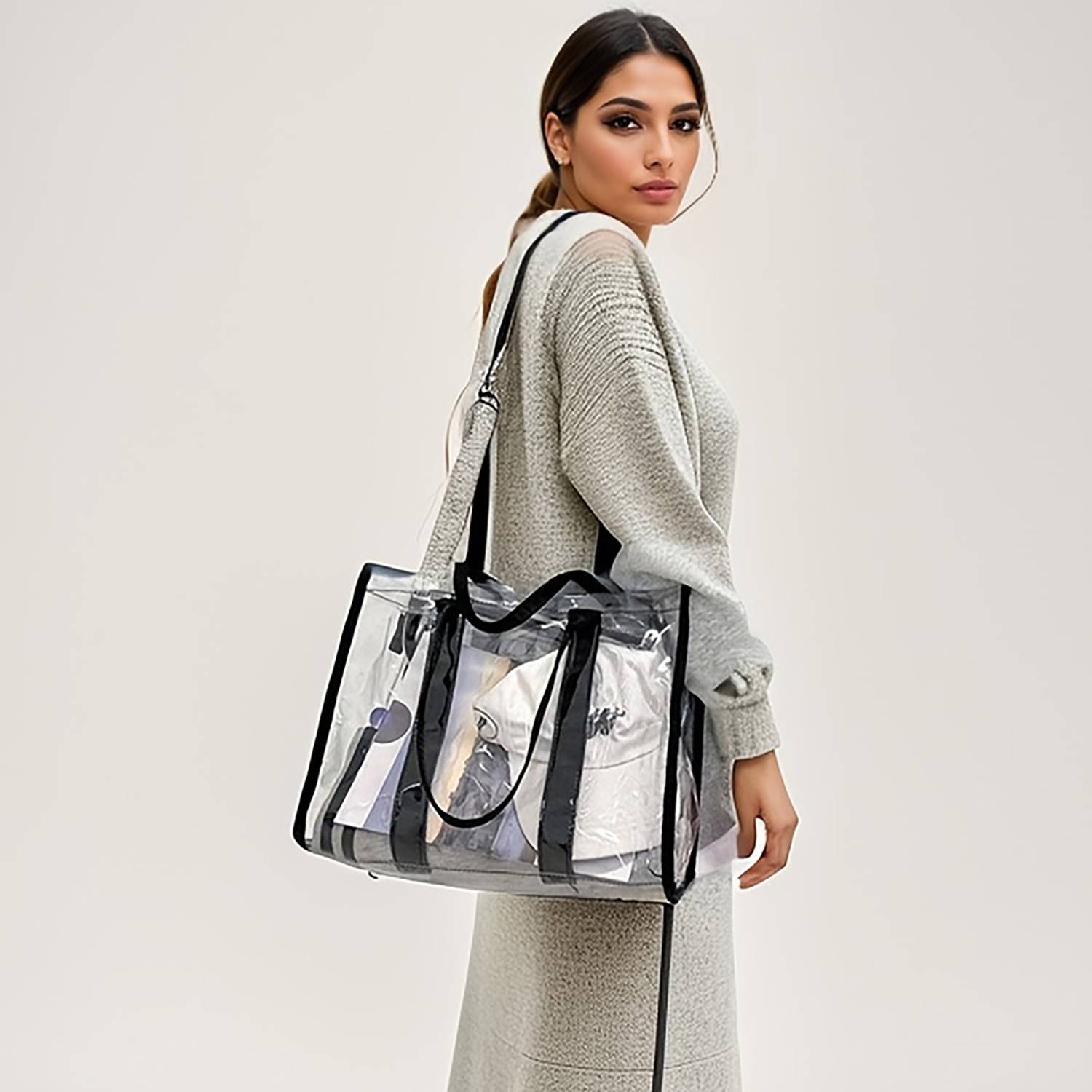 Durable And Spacious Transparent PVC Waterproof Beach Bag 3