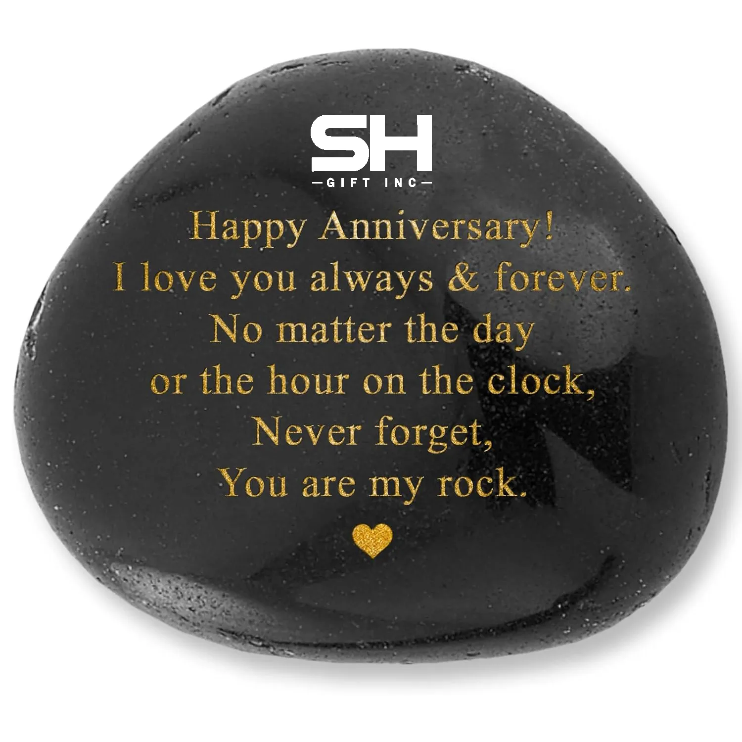 Anniversary Custom Engraved Natural Rock Gift with Words 4