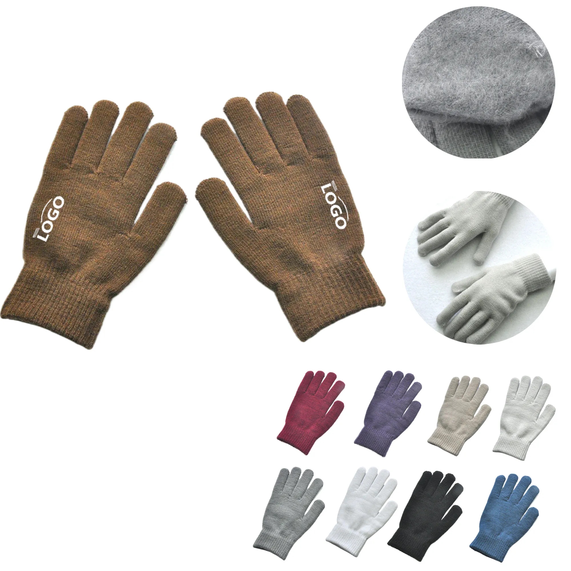 MOQ100 Thick Knit Winter Gloves Warm Cycling 5
