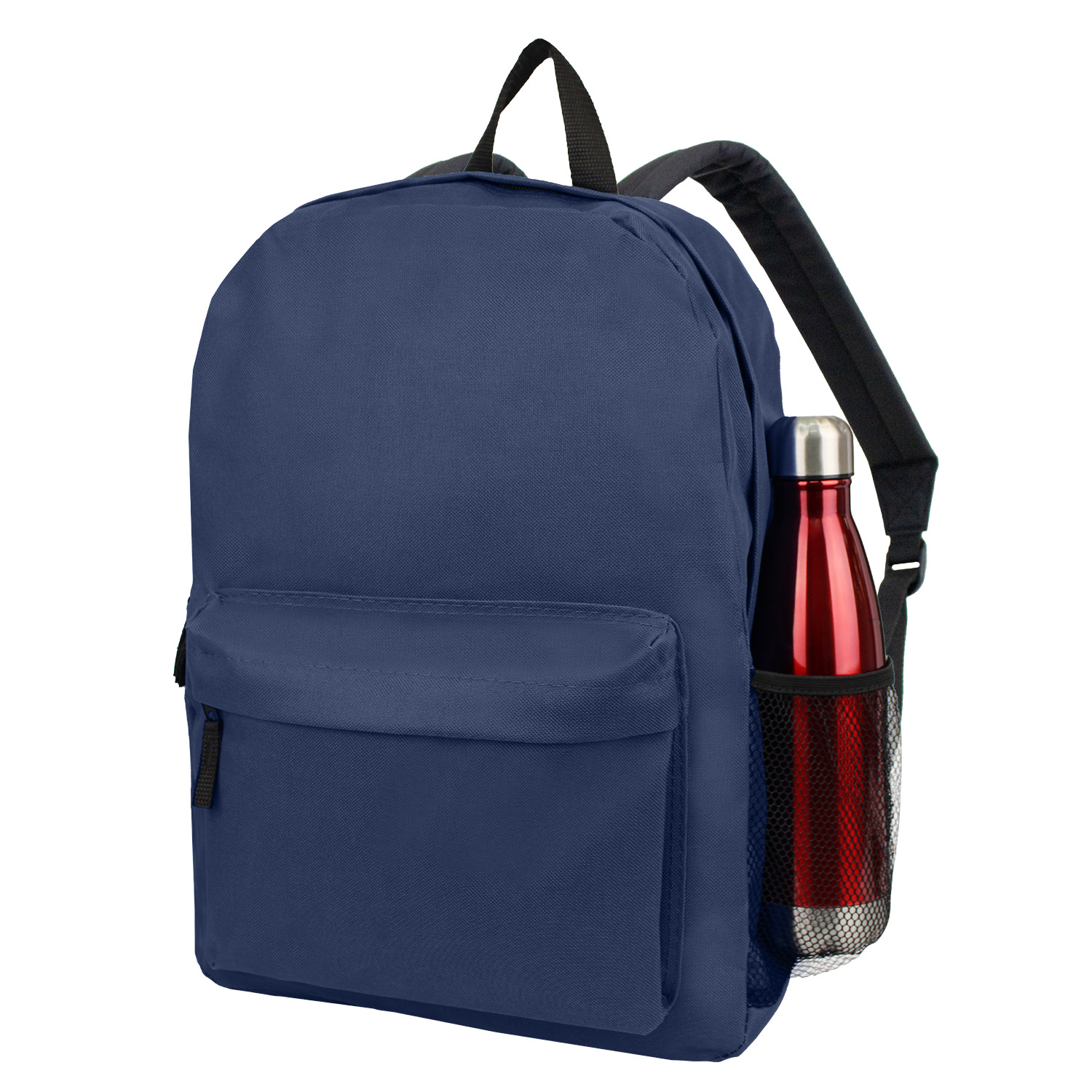 17" BEST VALUE HEAVY DUTY BACKPACK WITH WATER BOTTLE POCKET