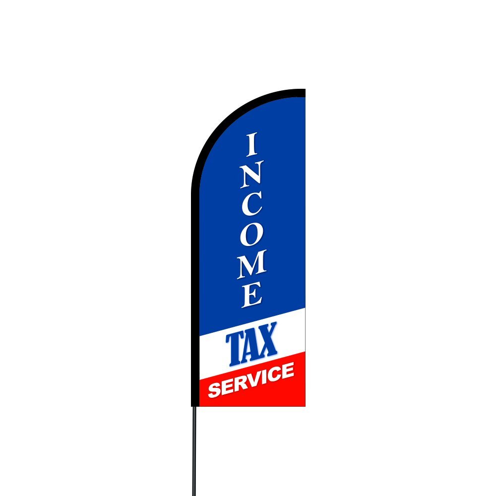 Income Tax Service 3 Flag Kit 11' Feet Feather Flag Sign Outdoor Banner 2