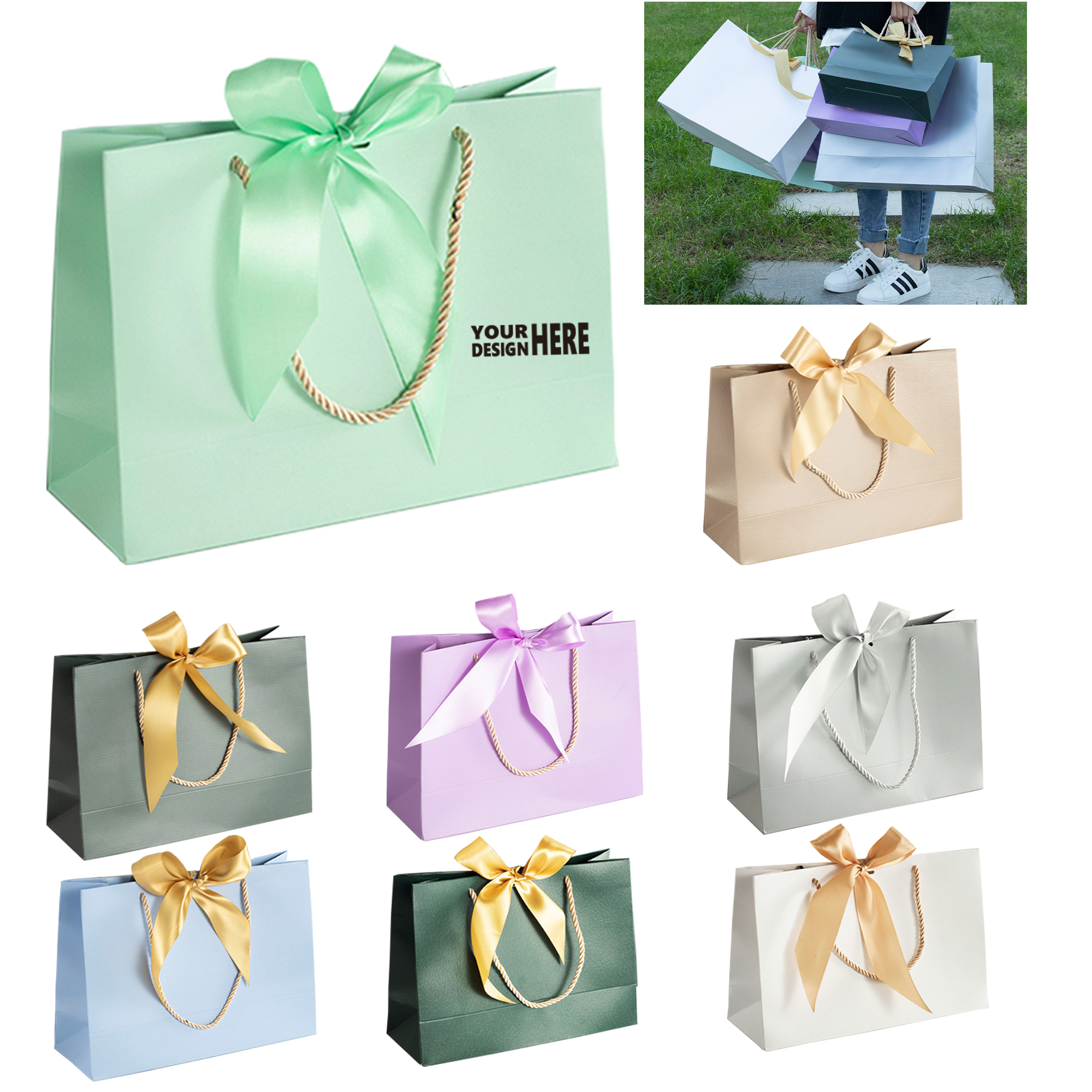 Elegant Paper Gift Bag With Ribbon Bow For Special Occasion 2