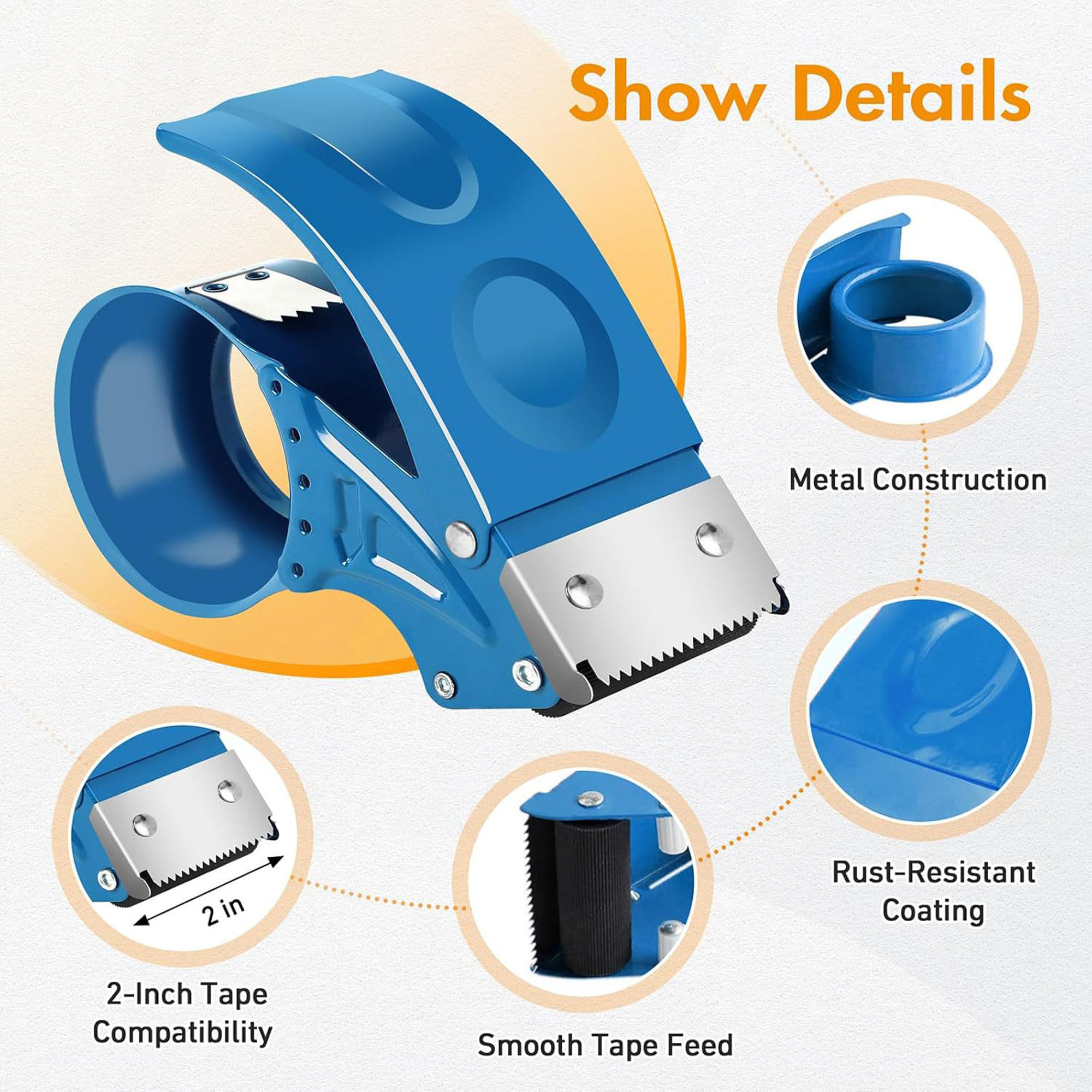 Metal Transparent Tape Dispenser, custom desk accessory with logo imprint 4