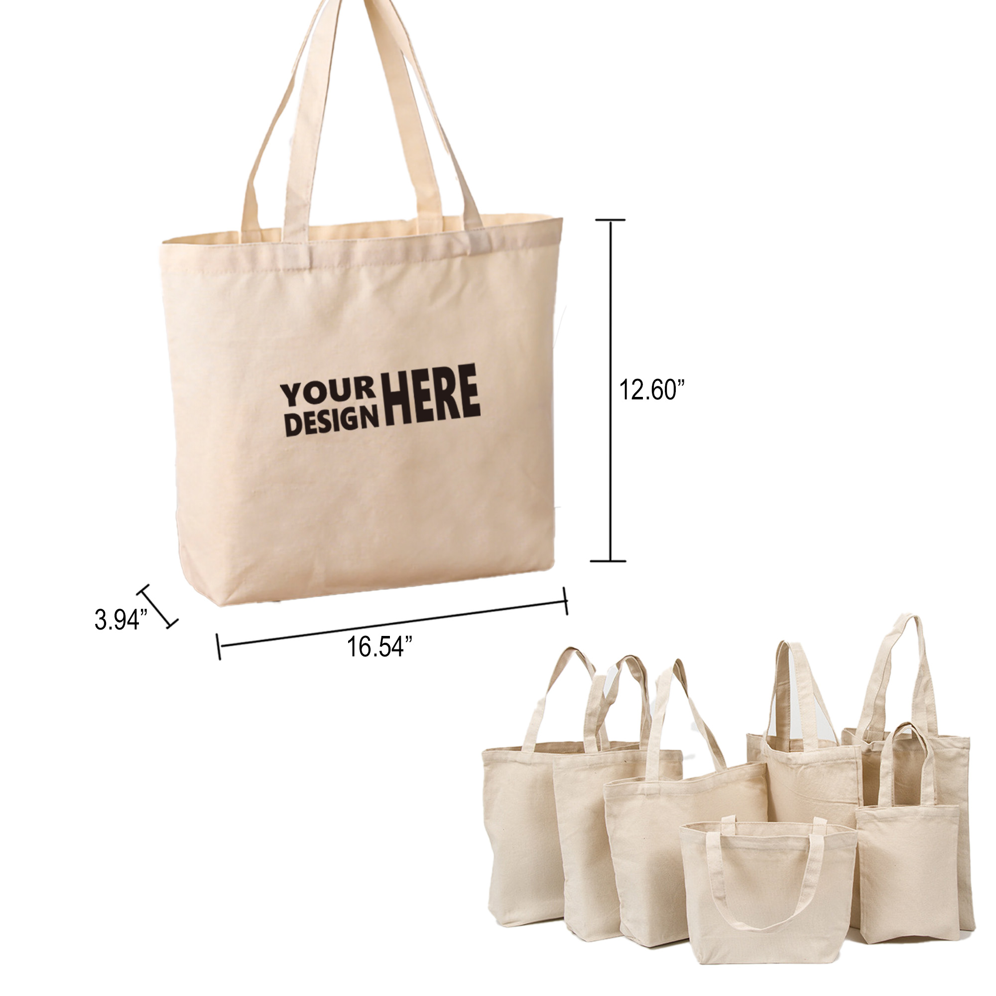 MOQ100 Natural Cotton Canvas Tote Bag 3