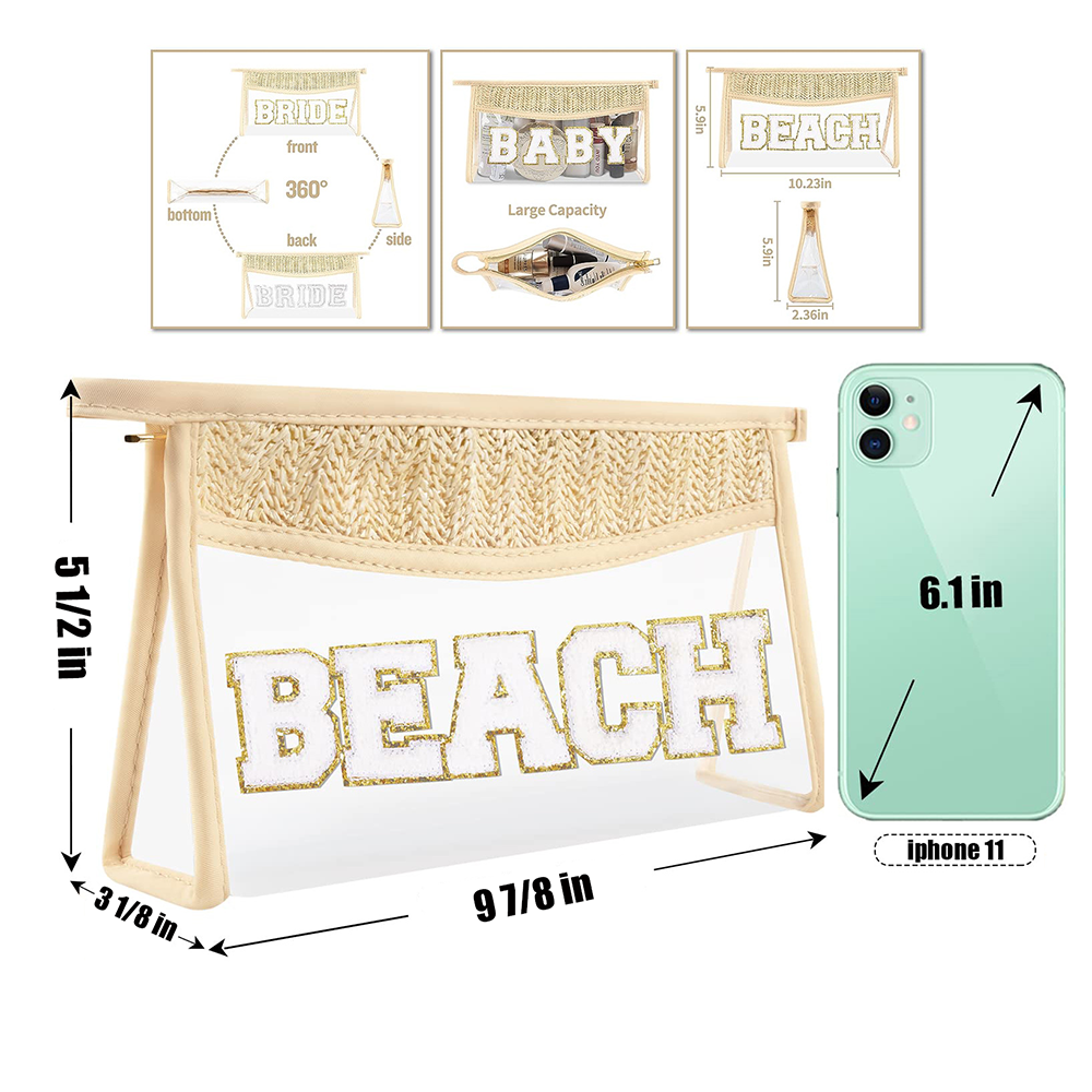 Transparent straw cosmetic bag 7
