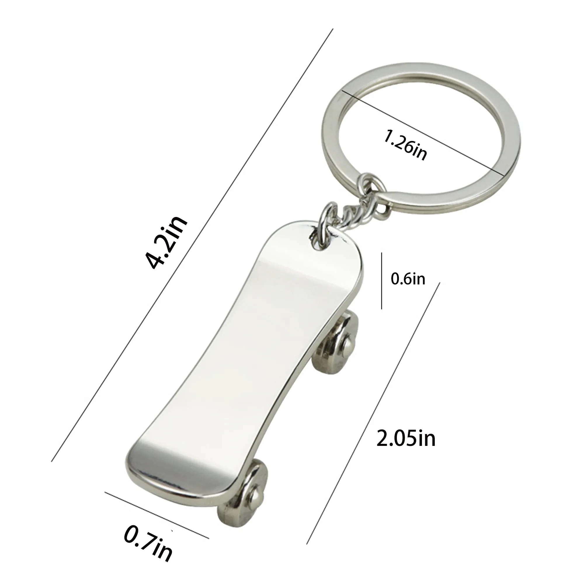 Metal Finger Skateboard Key Chain 4