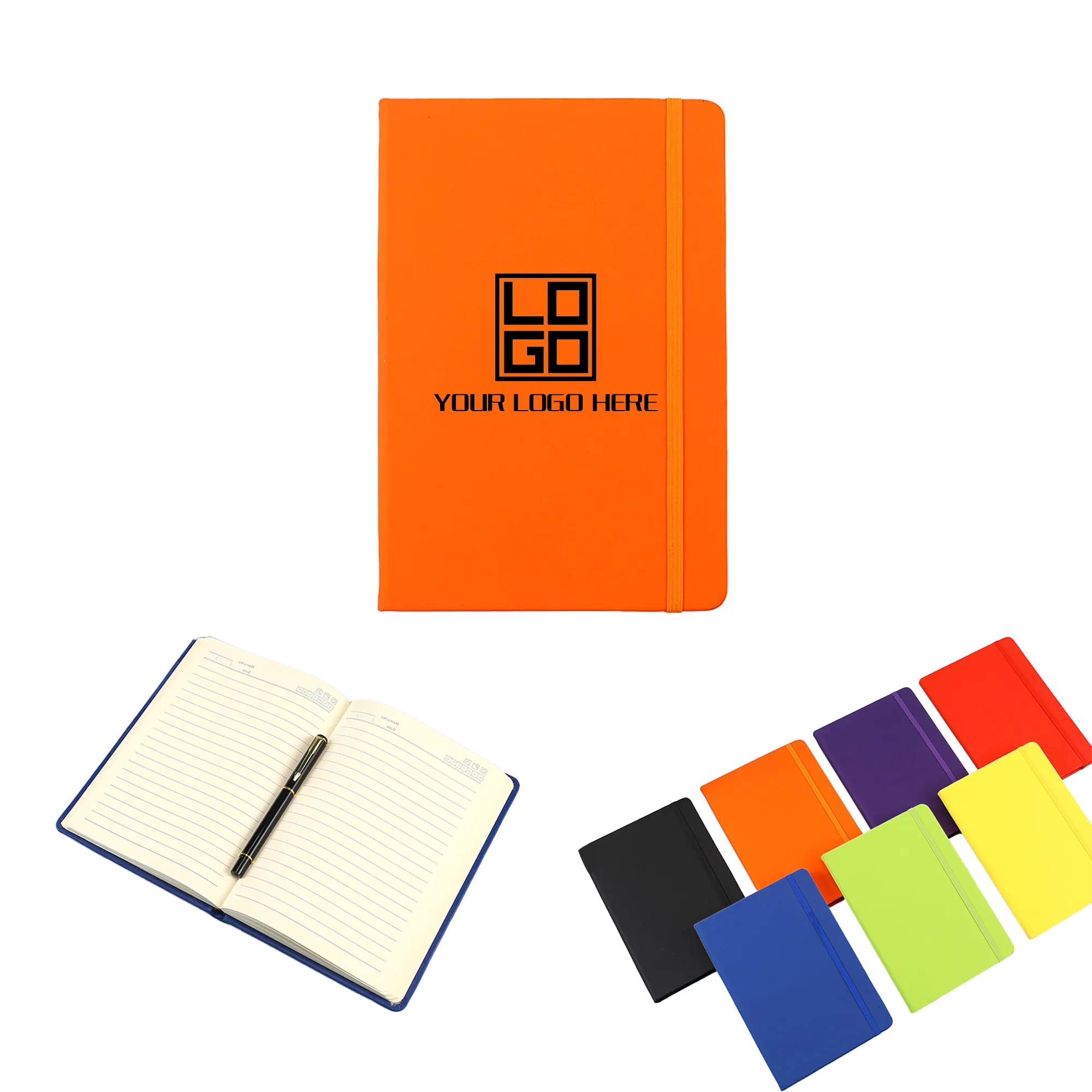 Pu Leather Multicolor A6 Notebook With Strap