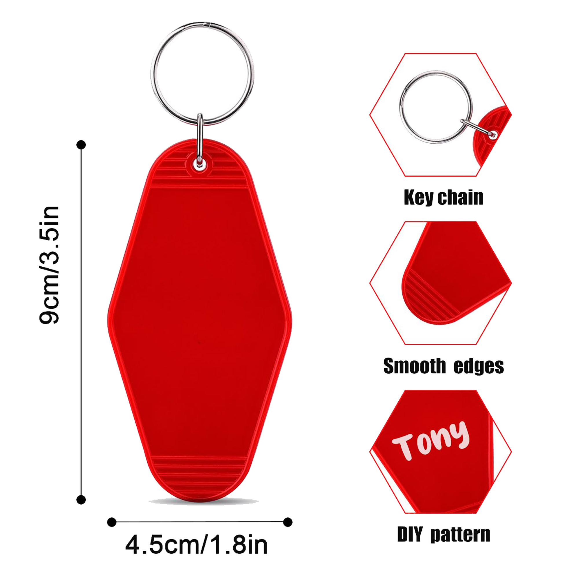 Durable Plastic Diamond Key Tag 4