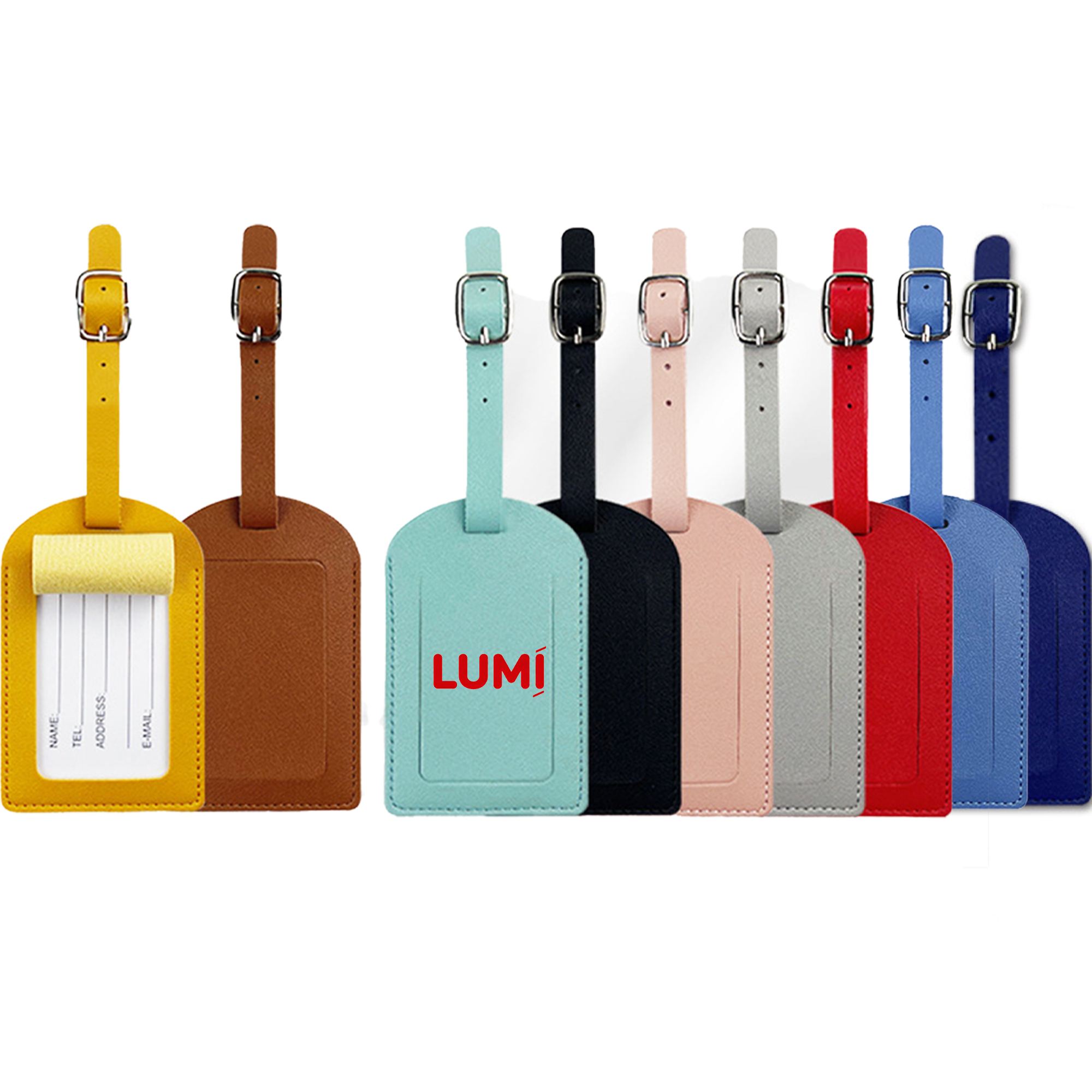 Square Leather Luggage Tag 3