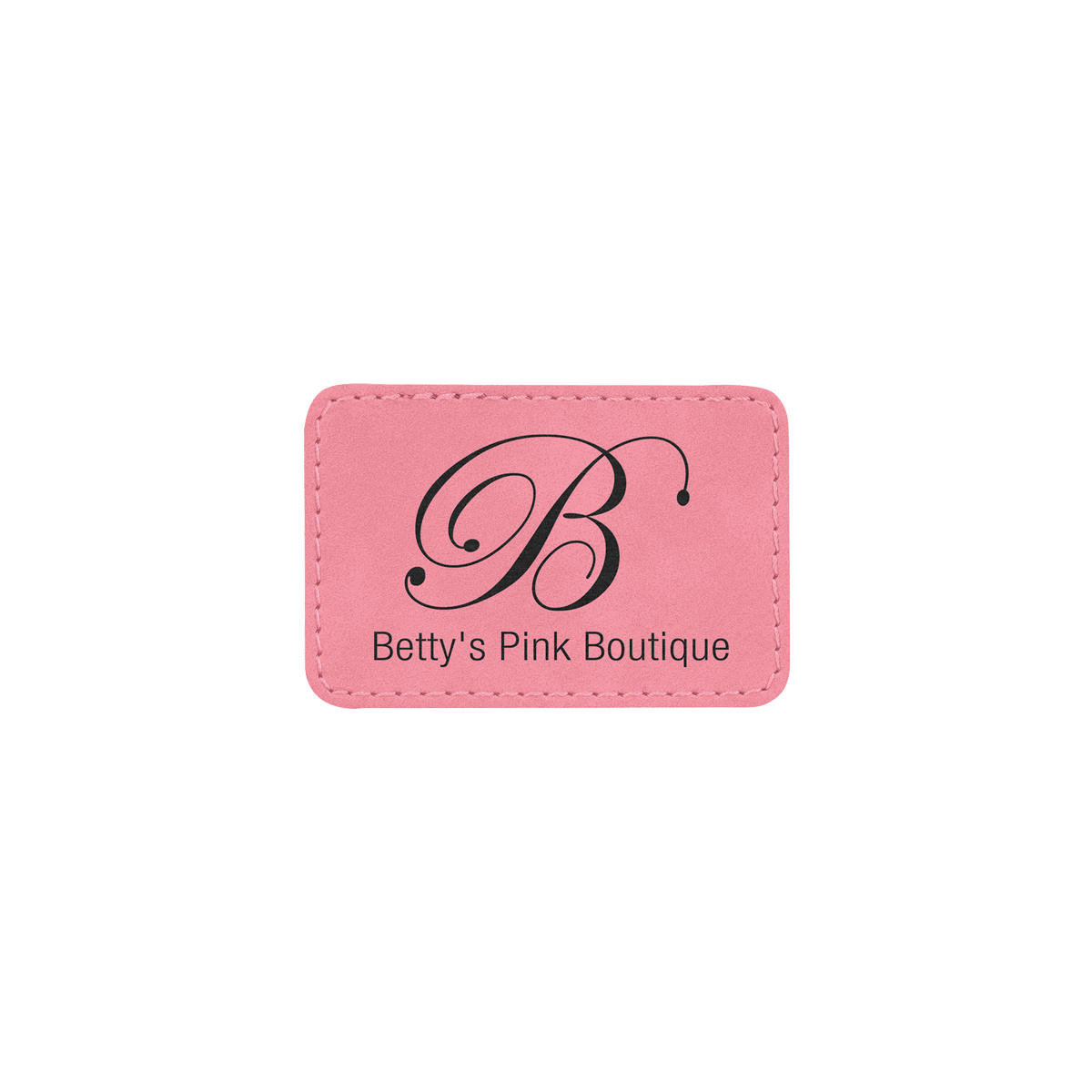 3" x 2" Pink Leatherette Rectangular Patch with Adhesive