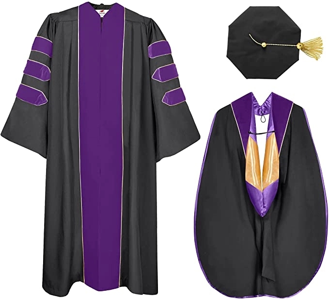 Doctoral Graduation Gown, Hood and Tam 8 Sided 7