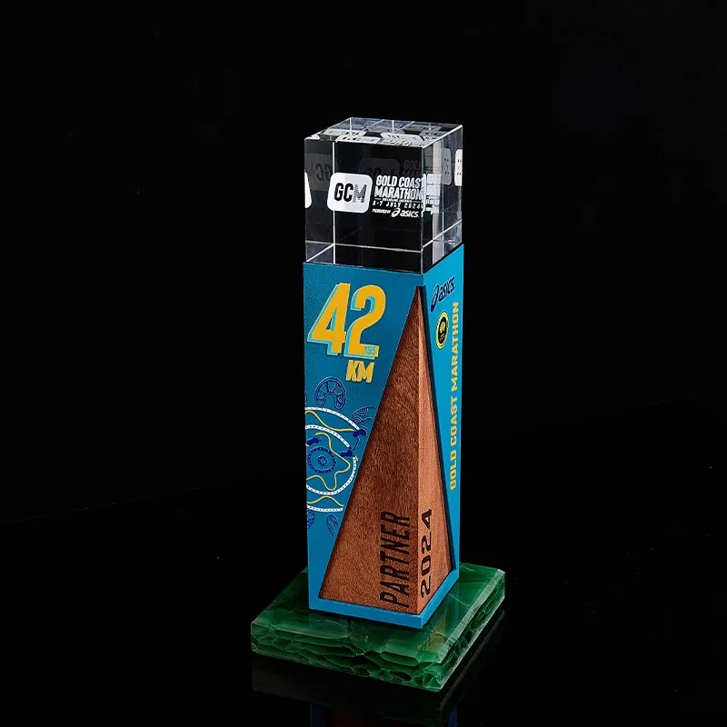 Metal and Wood Crystal Award 7