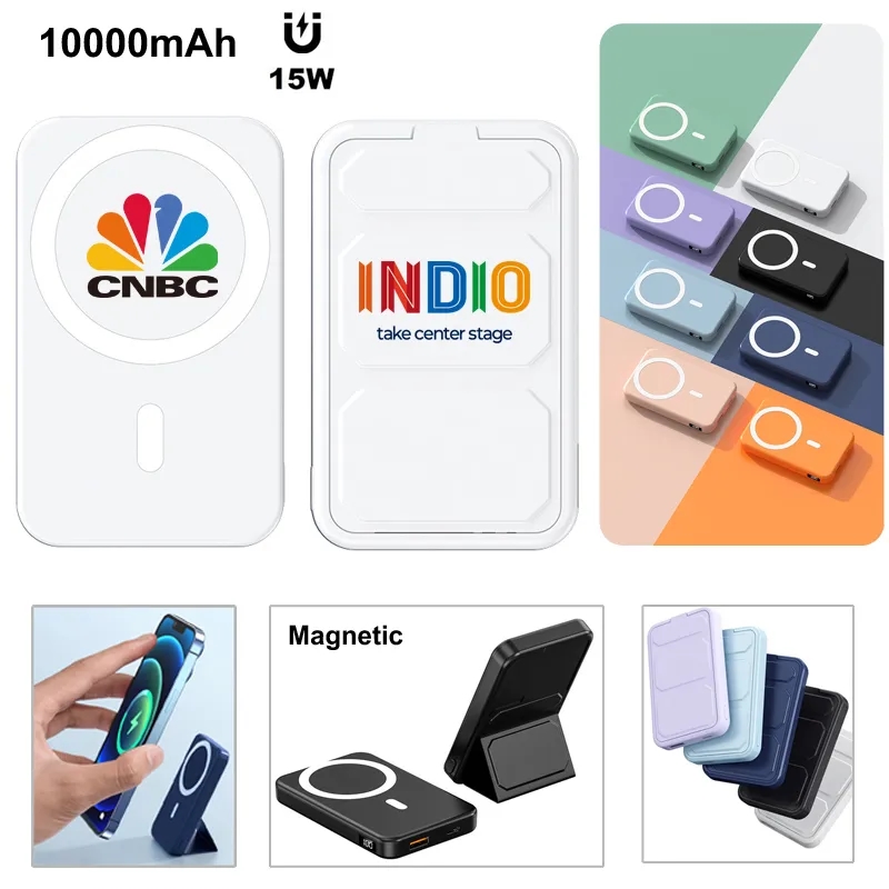 10000mAh Magnetic Wireless Power Bank With Phone Stand 2