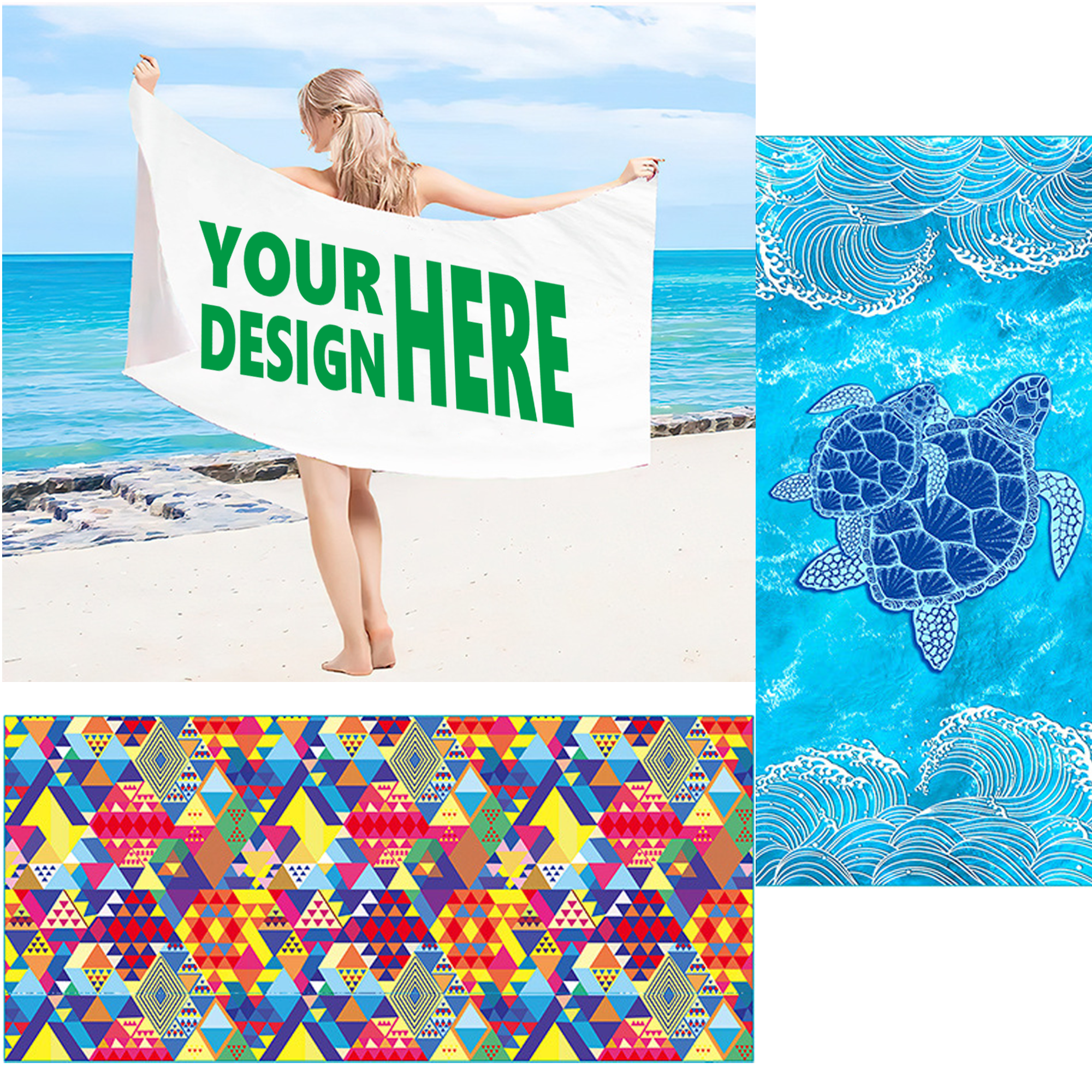 Full Color Microfiber Beach Towel(63" X 31.5") 2