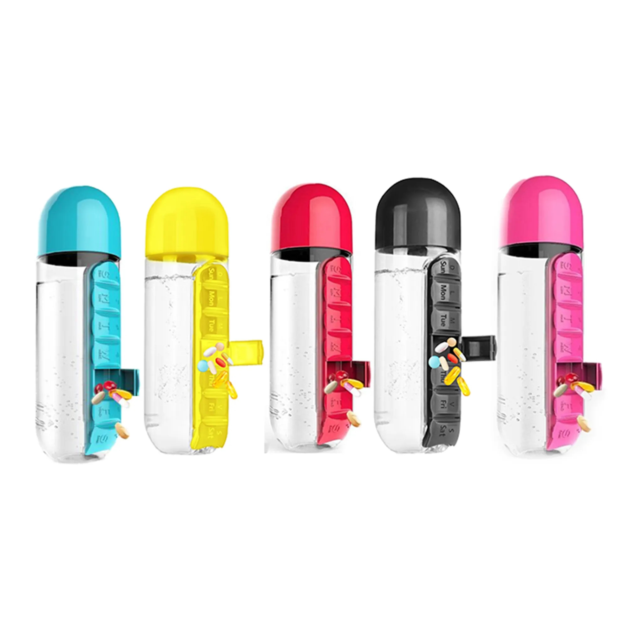 2 in 1 Water Bottle with 7 Day Pill Organizer 3