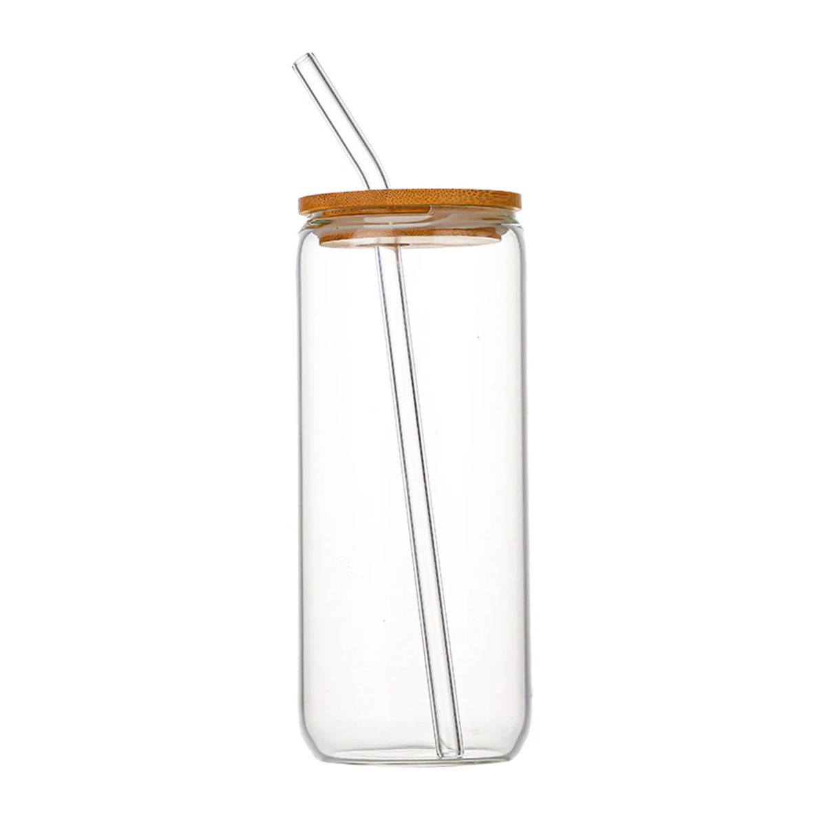 Durable 16oz Glass Tumbler with Bamboo Lid and Straw 2