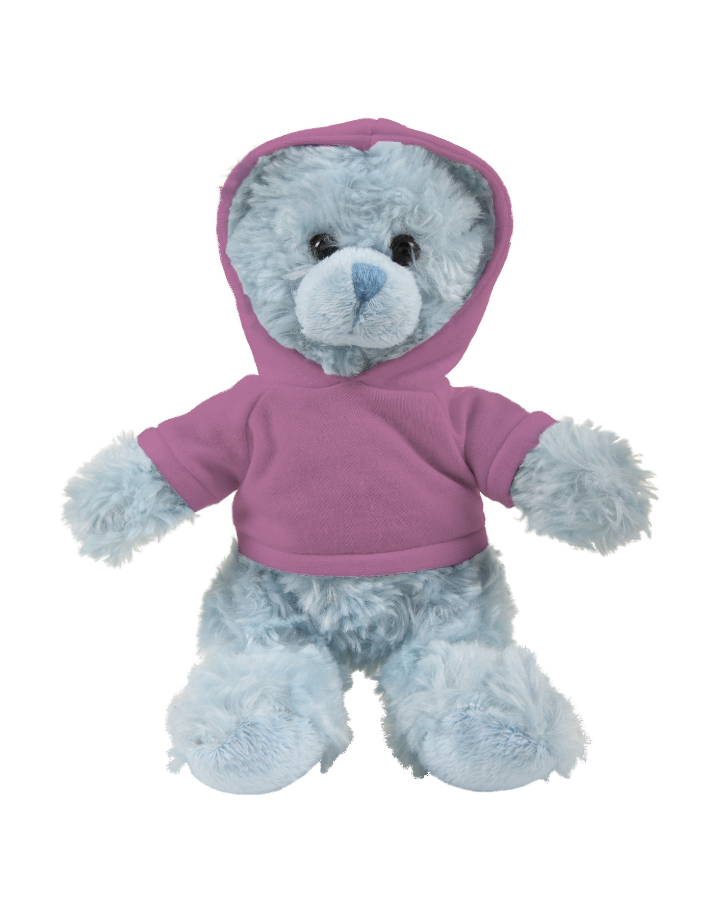 soft plush Blue Curly Sitting Bear with hoodie 11