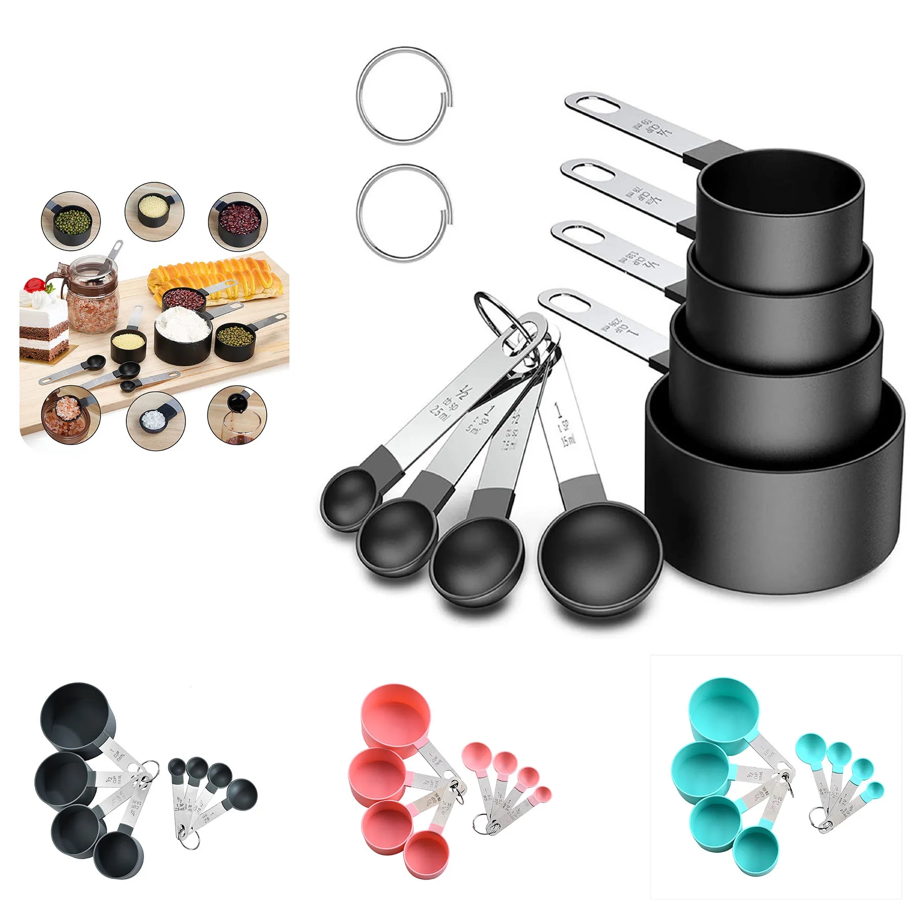 8 Measuring Cups with Spoons Set 4