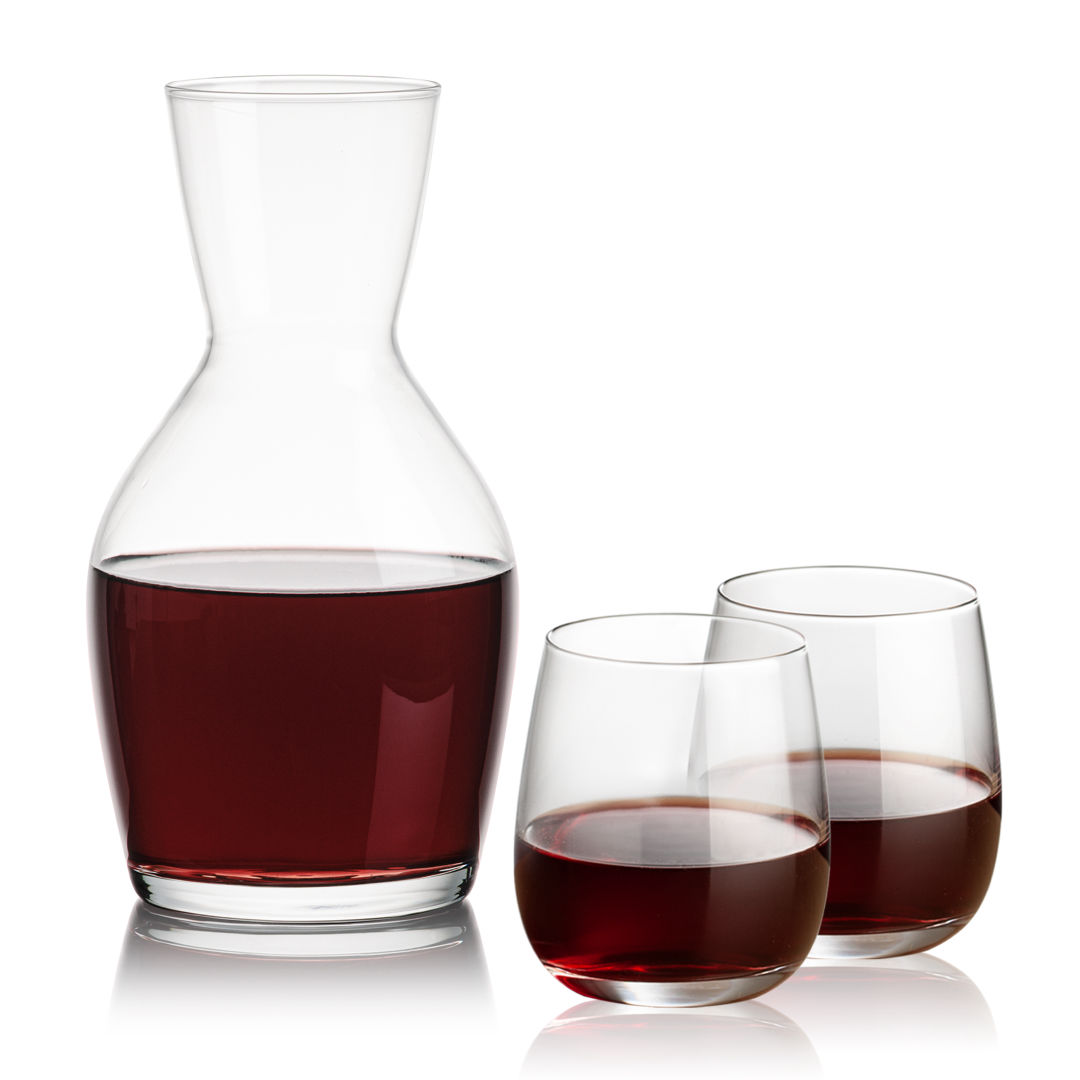 Westwood Carafe & Crestview Stemless 1