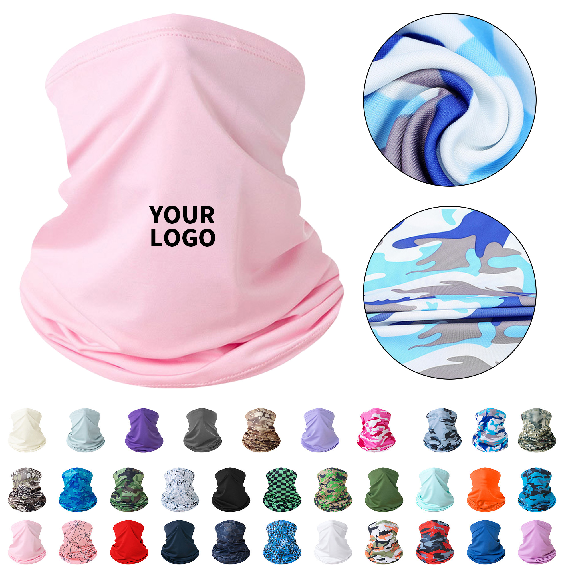 Cooling Ice Silk Neck Gaiter Face Cover 16.5 x 9.5" 5