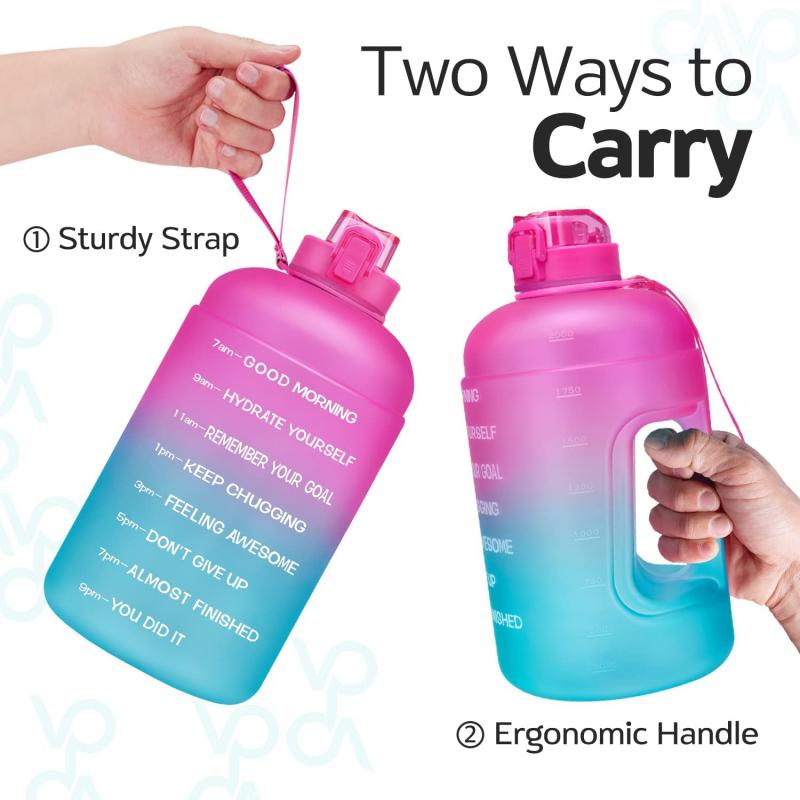 Half Gallon 64oz Sport Motivational Water Bottle 4