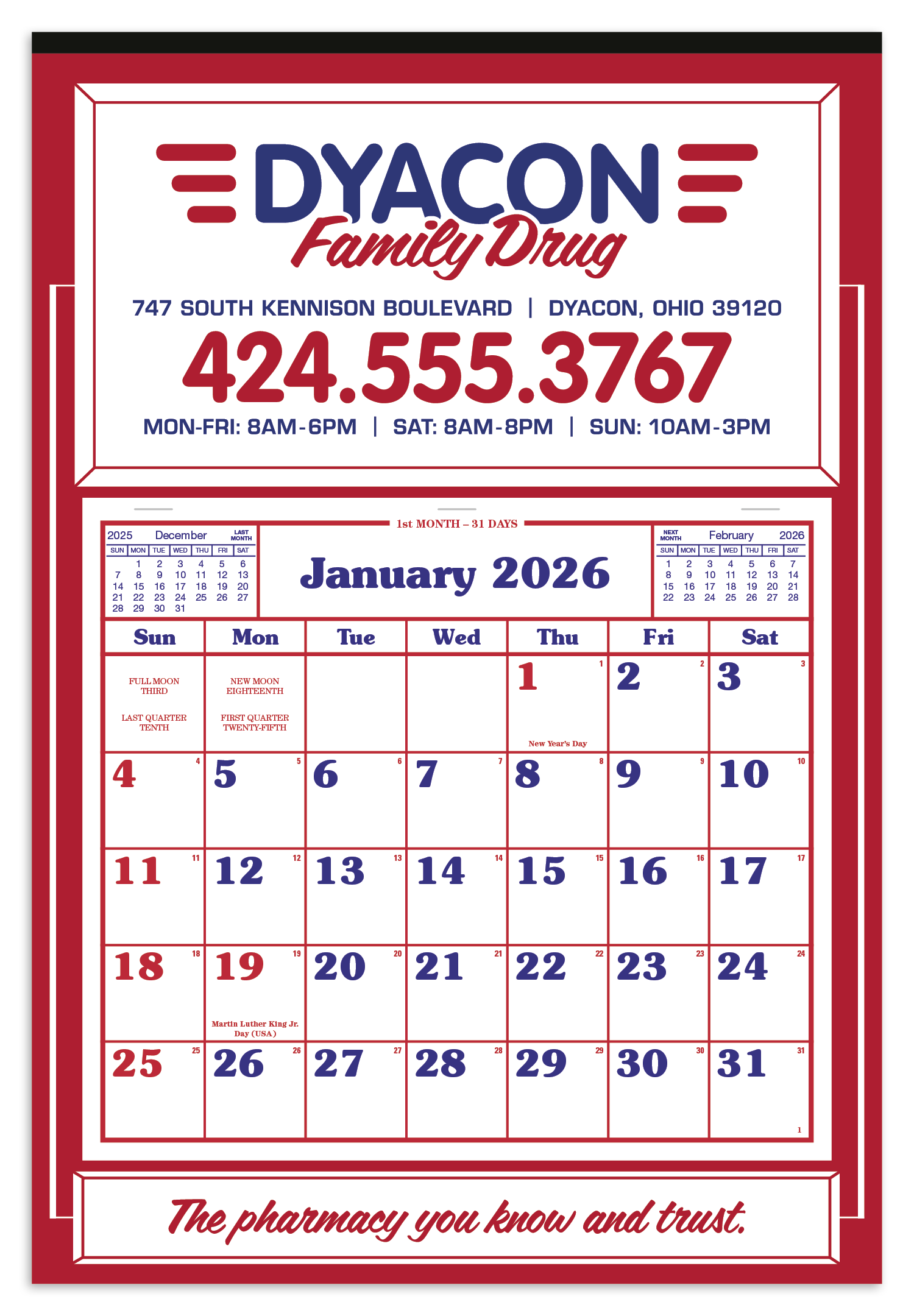 Skinner & Kennedy® Apron Calendar 97