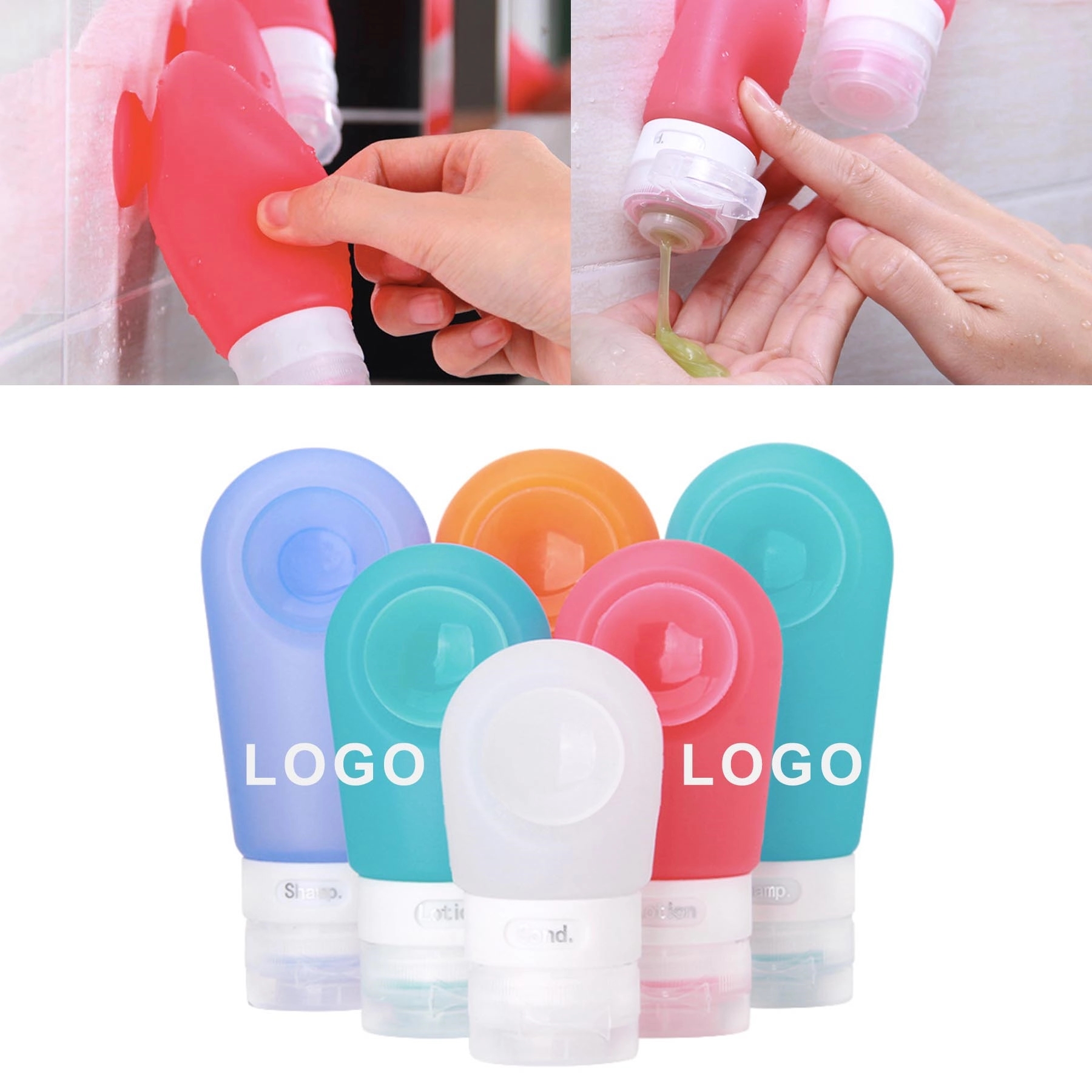 2 OZ Silicone Sucker Travel Liquid Lotion Bottles 1