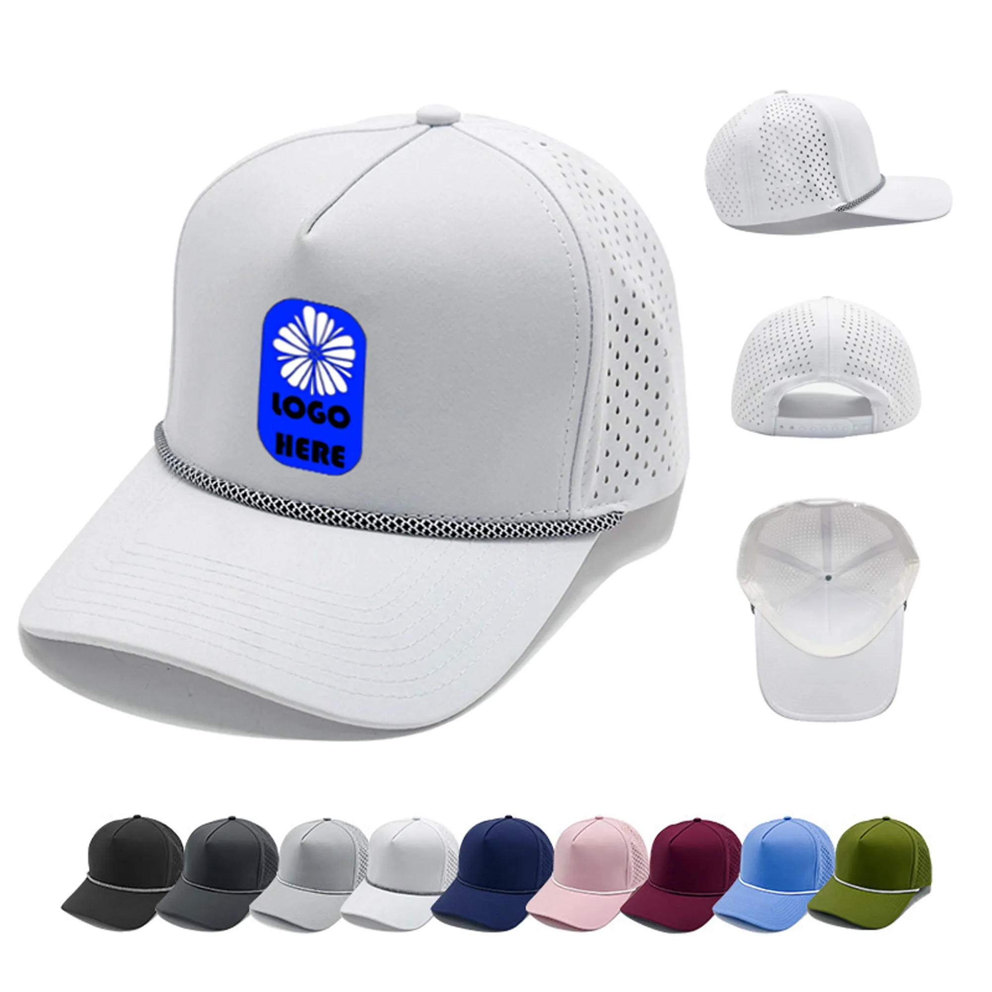 5 Panel Quick Dry Waterproof Baseball Cap With Cord 11