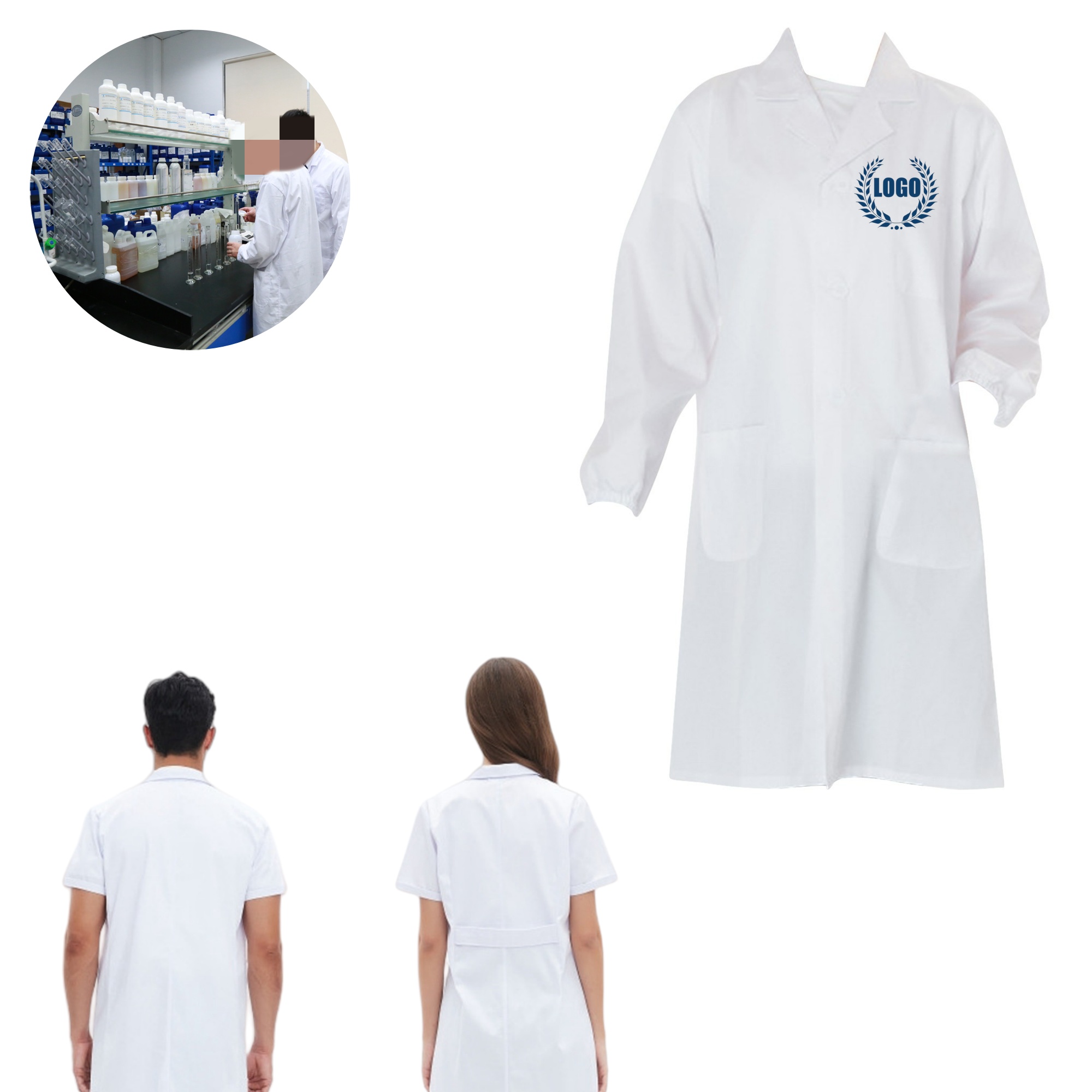 Unisex Medical Lab Coat White 2