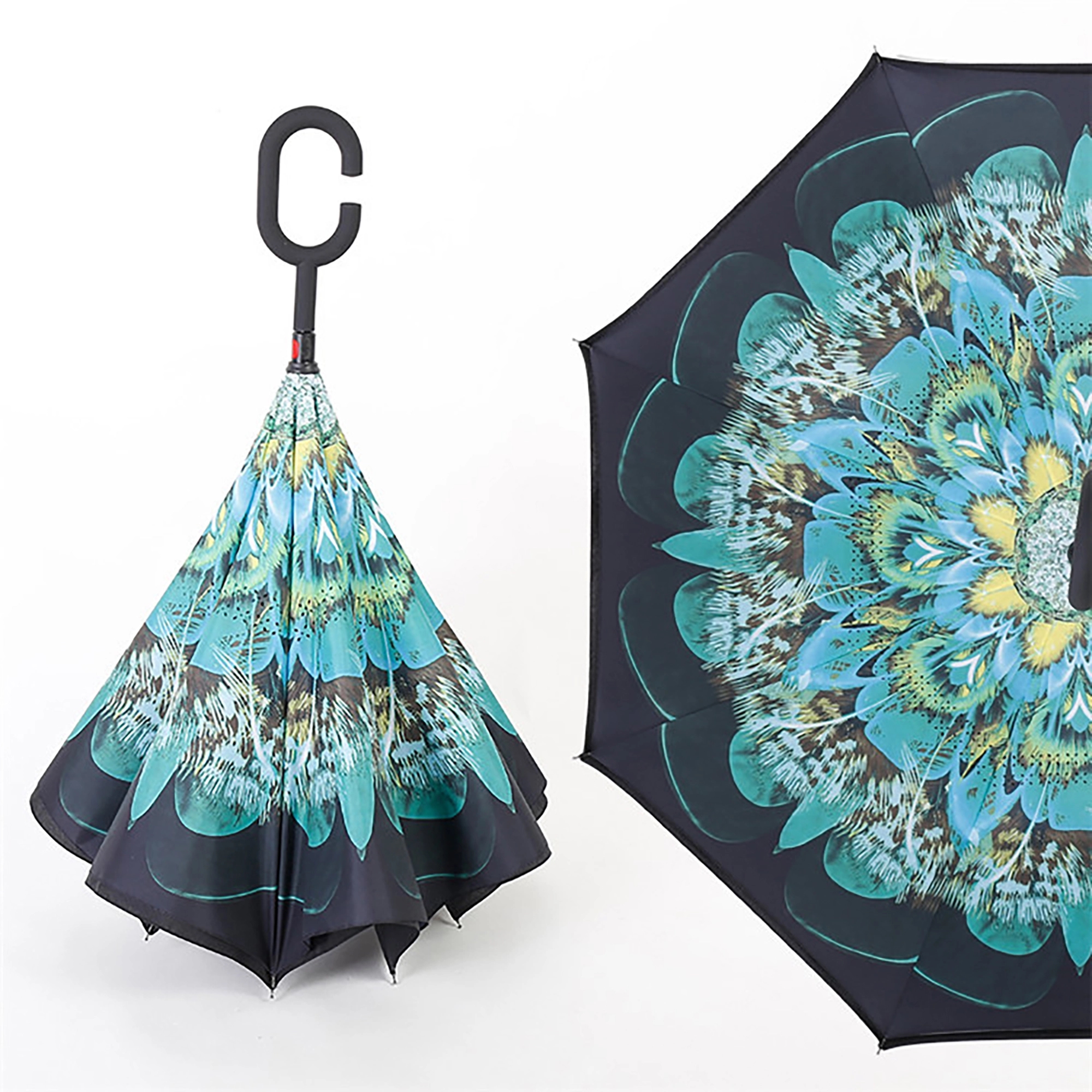 MOQ 50pcs C-Shaped Handle Anti-UV Inverted Reverse Umbrella 11