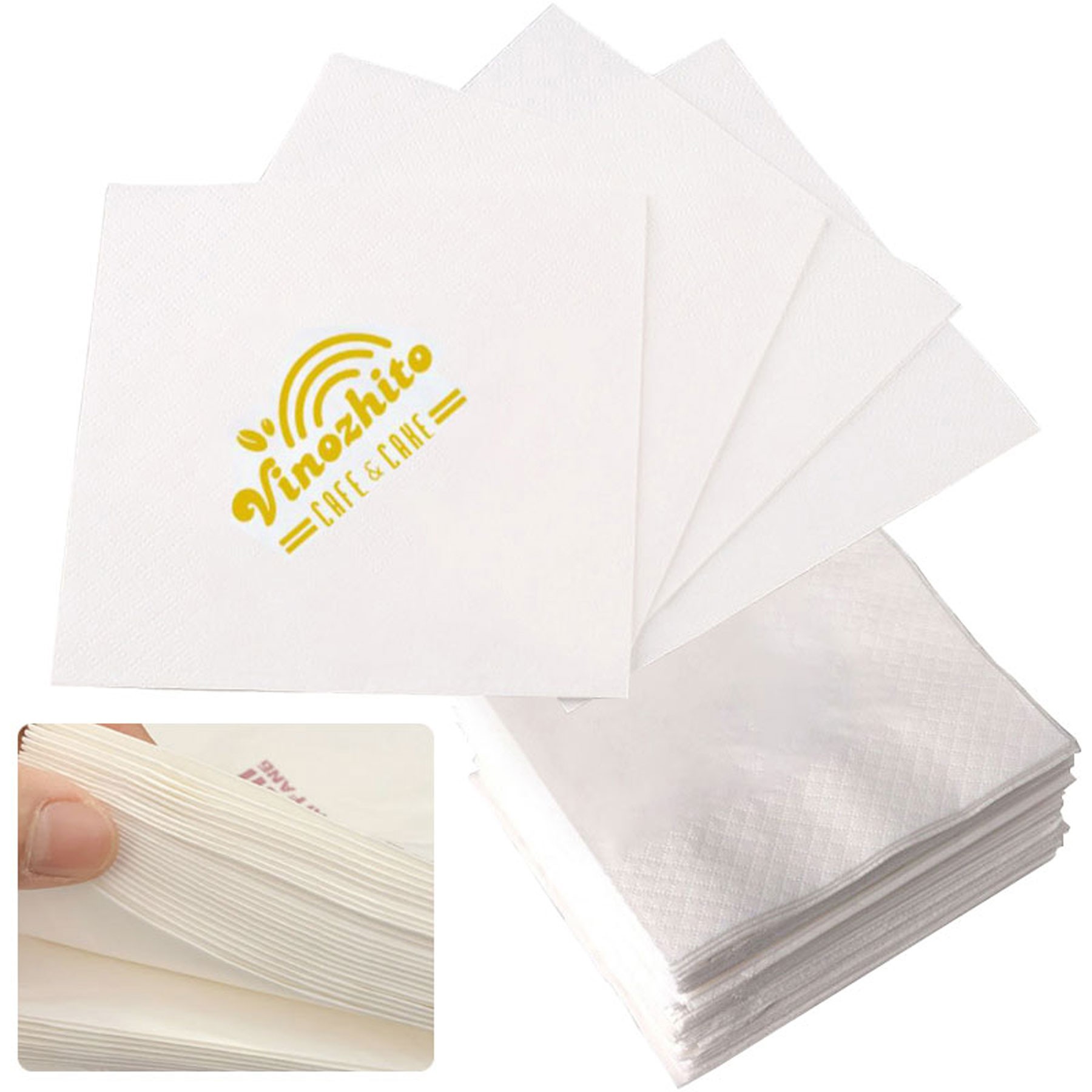 2 Ply White Beverage Napkins 3