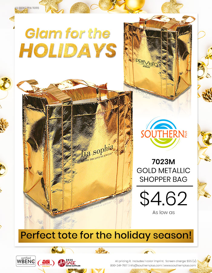 Gold Metallic Shopper Bag 2