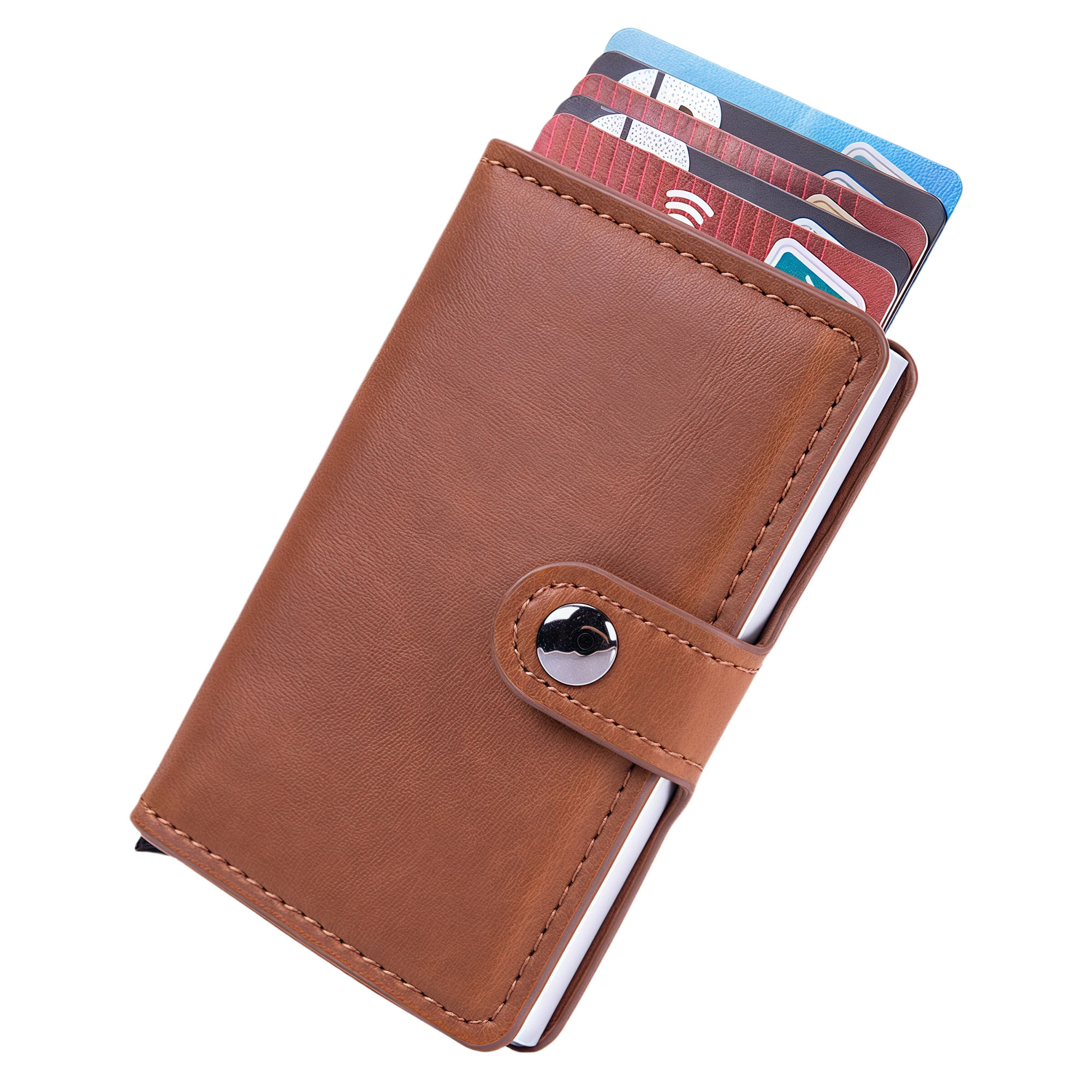 Anti-Magnetic RFID Blocking Card Holder with Auto Ejection 5