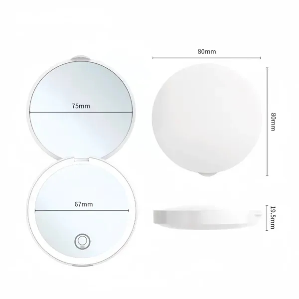 LED Pocket Mirror with Magnification & USB Cable 13