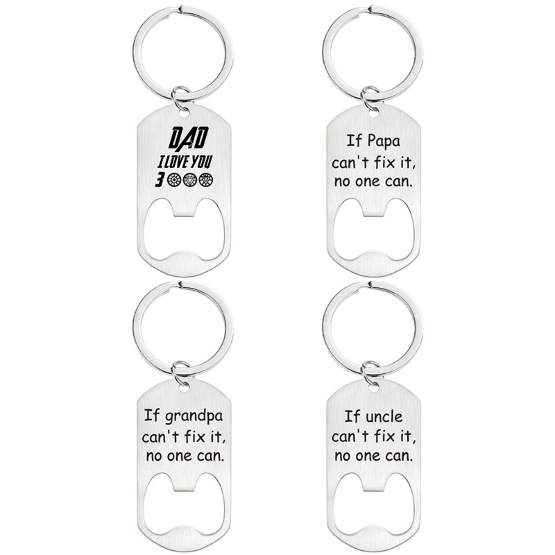 Father's Day Bottle Opener Key Chain Keg Ring Metal 3