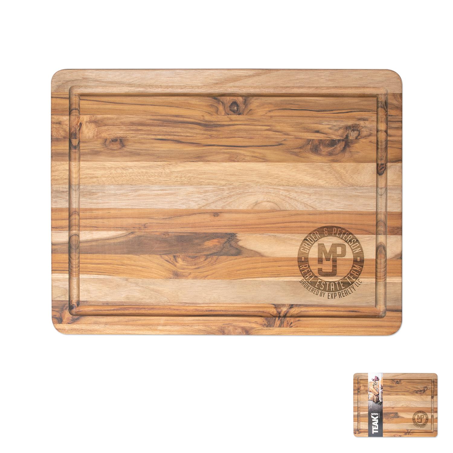 16" X 12" Teak Wood Cutting Board with Juice Groove 3