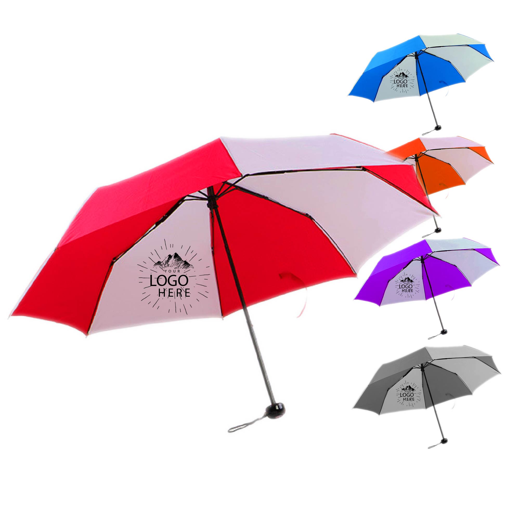 42" Arc Budget Telescopic Folding Umbrella 1